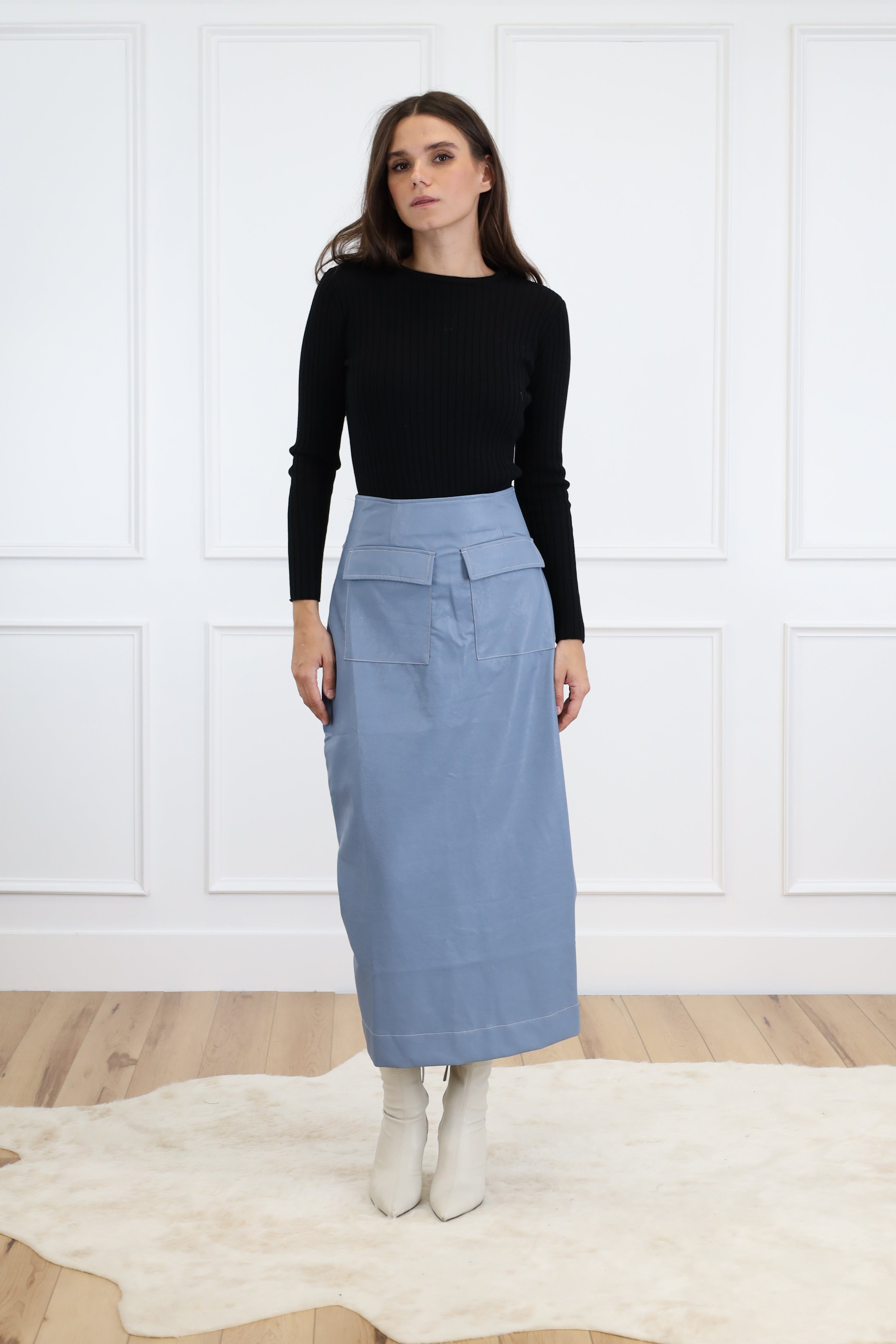 Leather Pocket Skirt