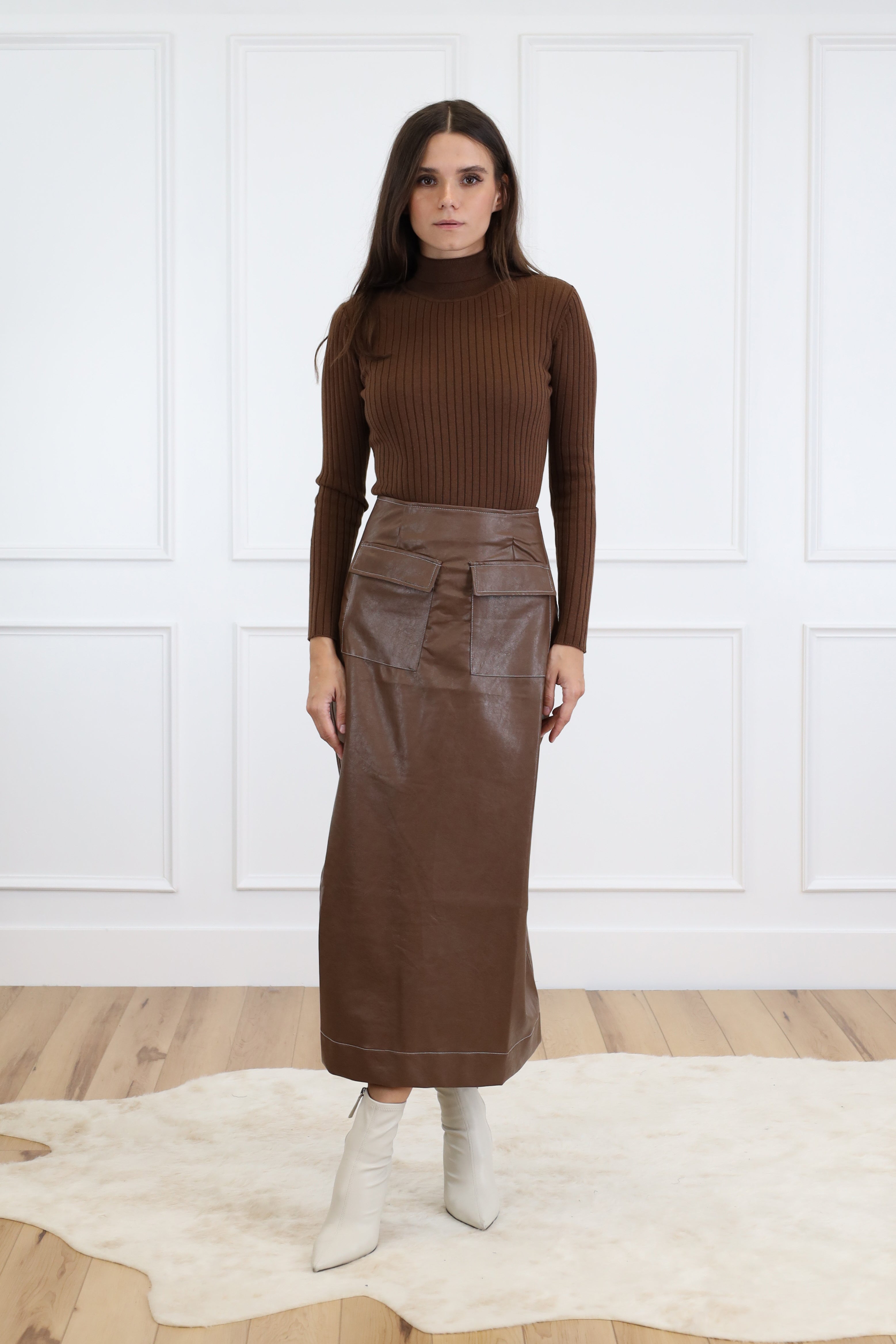 Leather Pocket Skirt