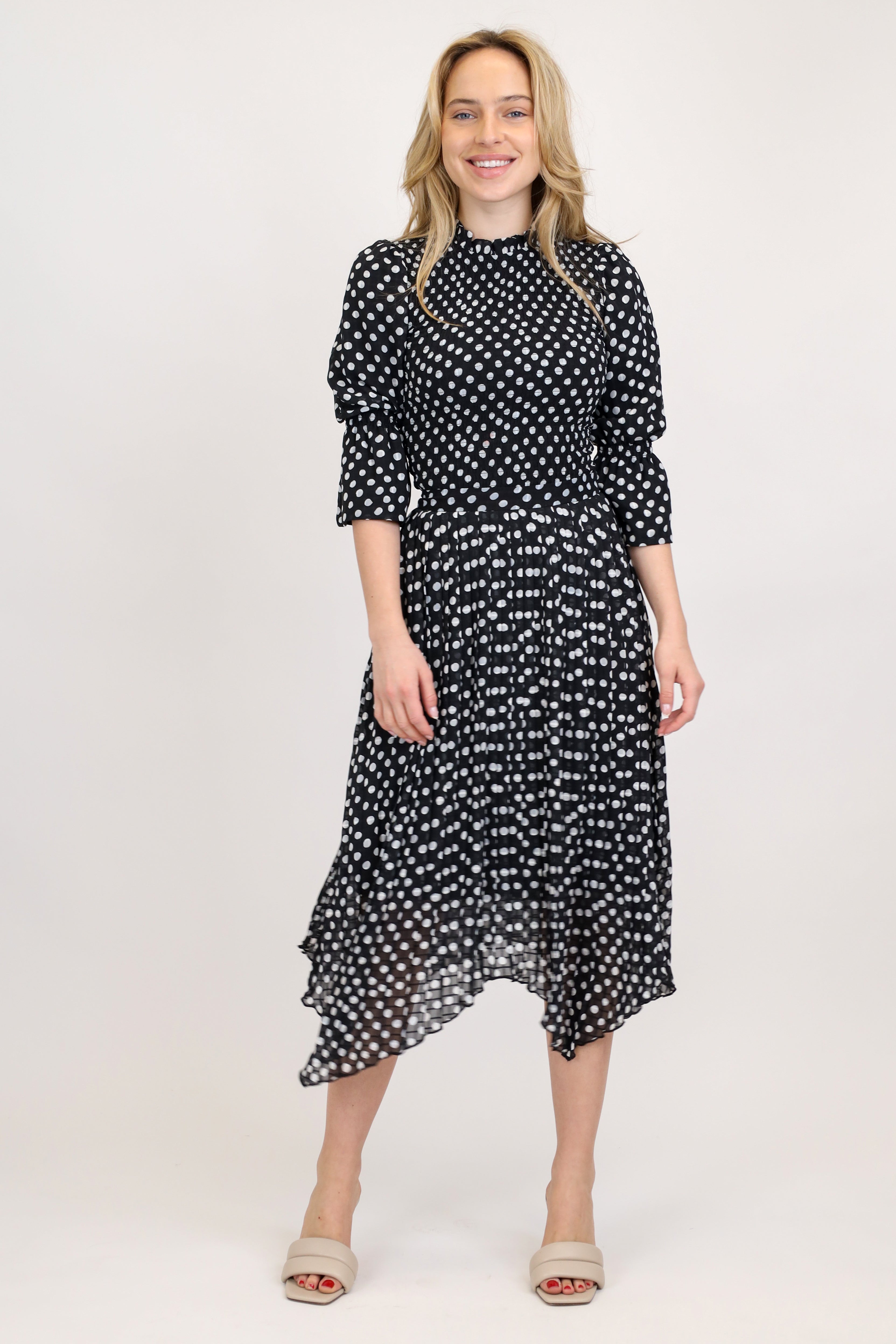 Assymetrical Pleated Print Skirt