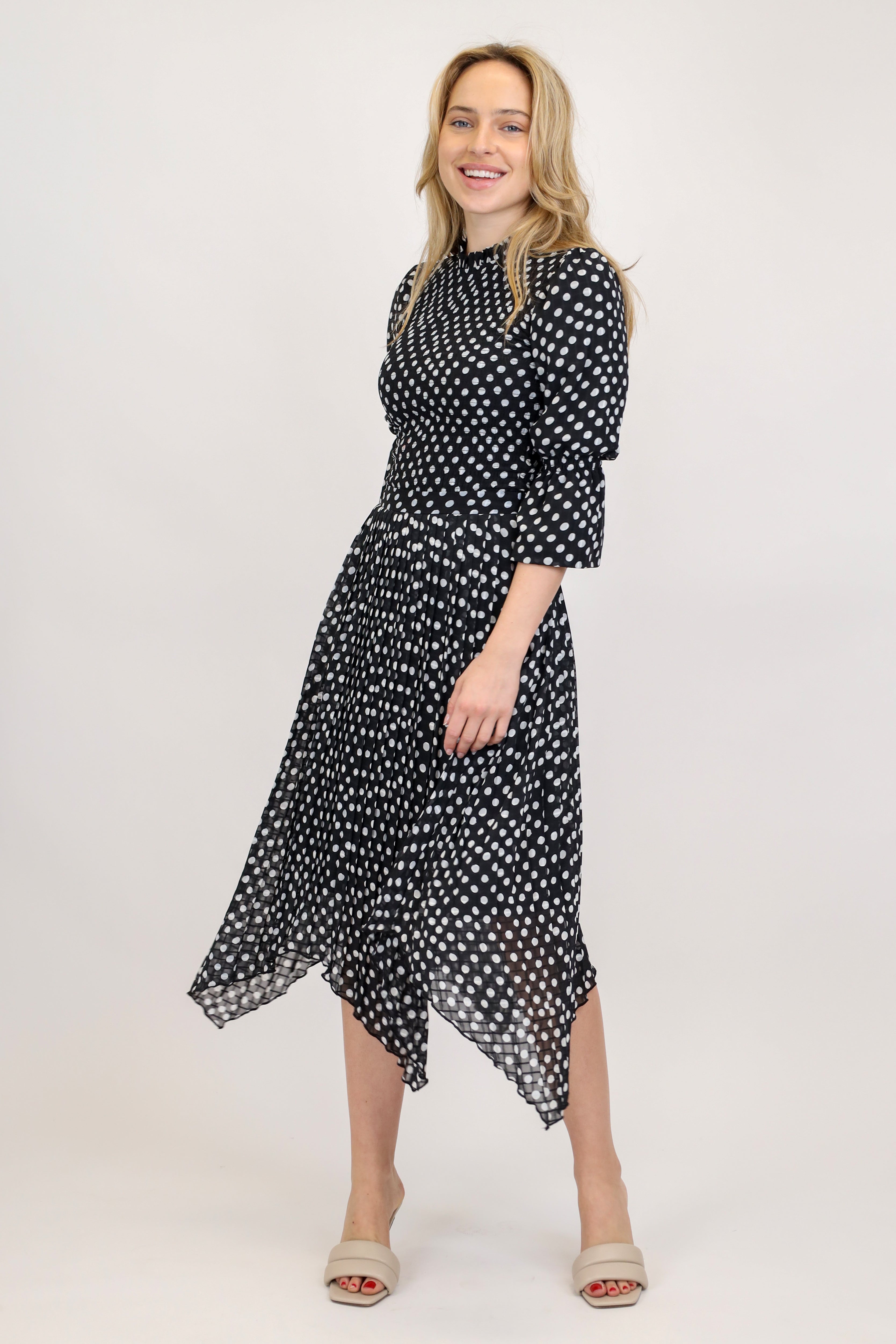 Assymetrical Pleated Print Skirt