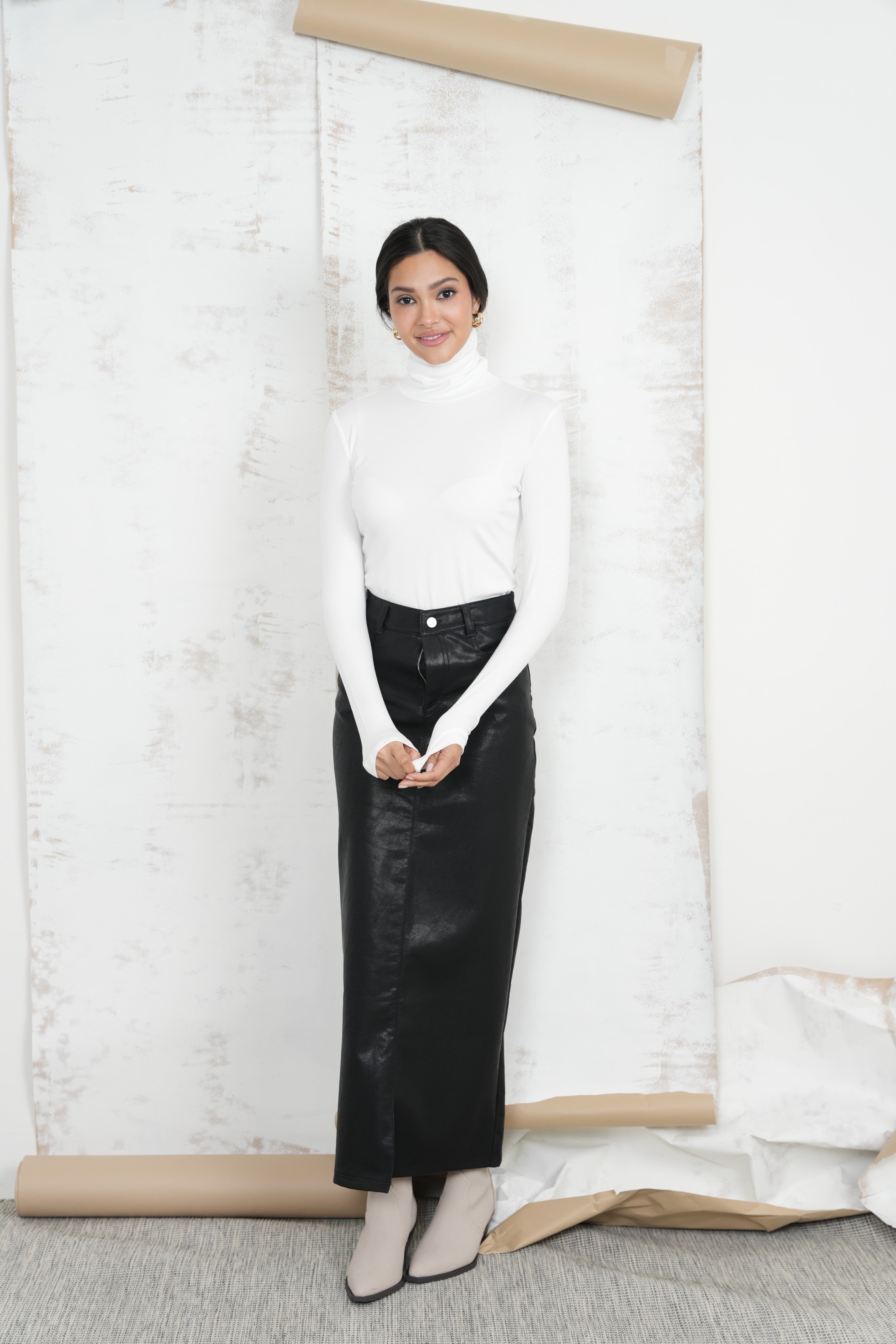 Leather Skirt With Slit