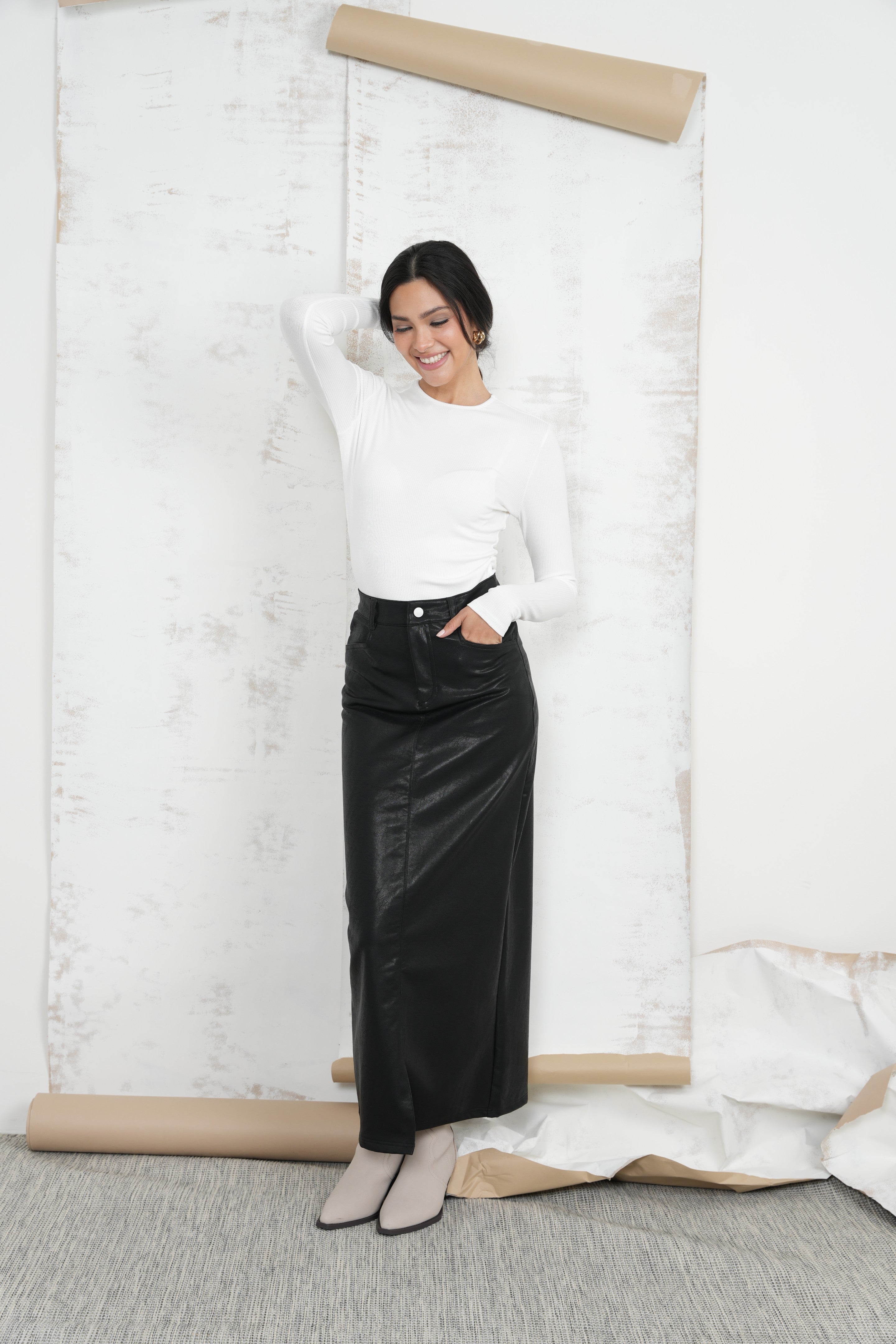 Leather Skirt With Slit