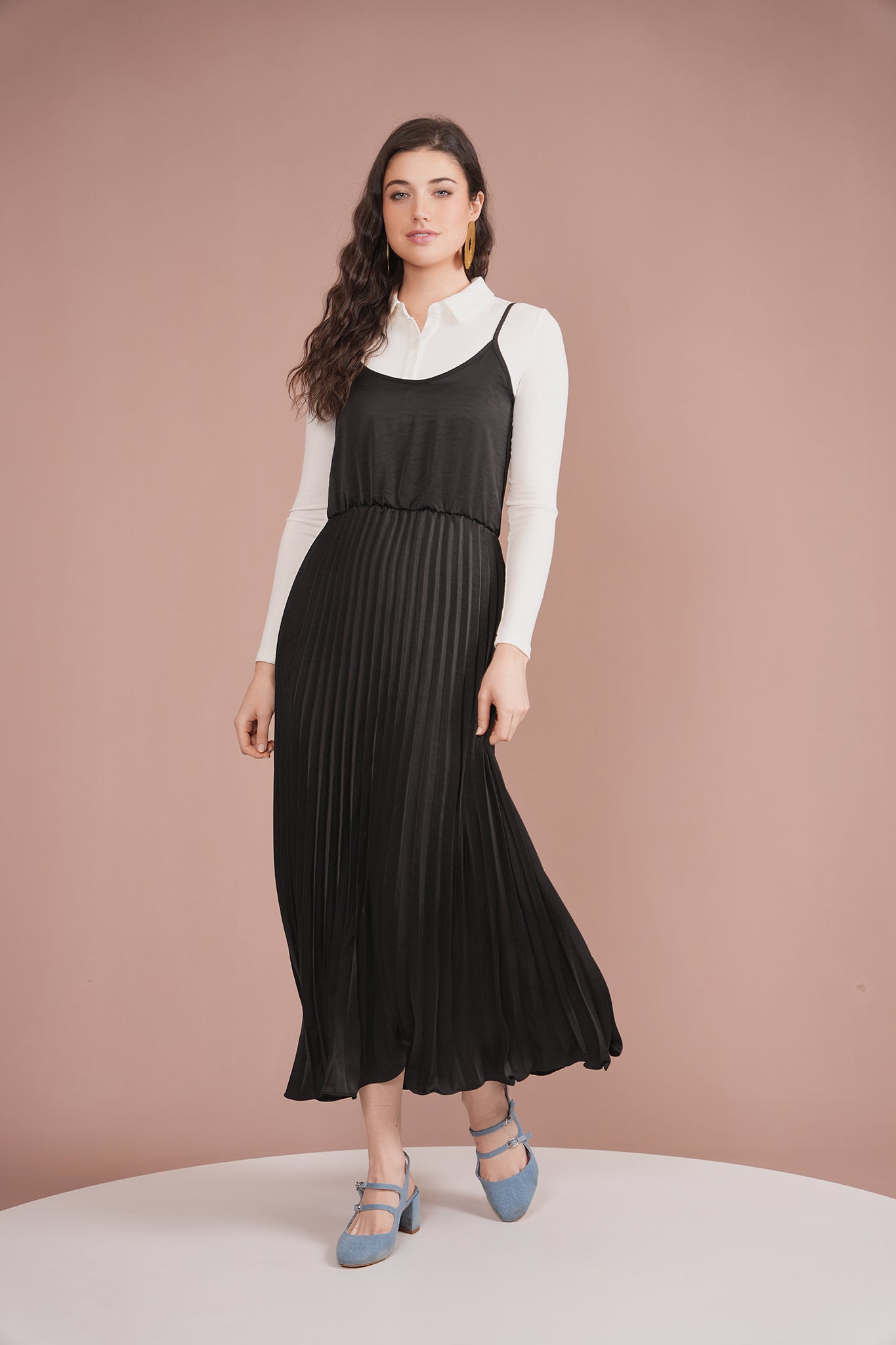 Pleated Slip Dress