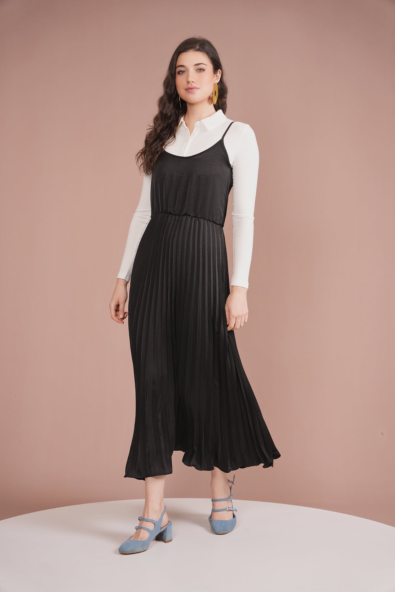 Pleated Slip Dress