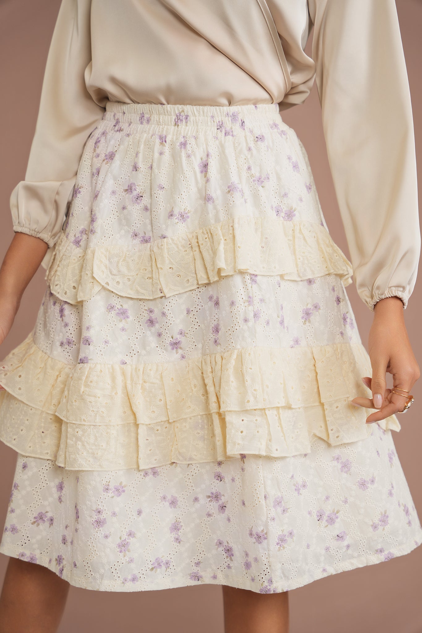 Eyelet Ruffle Skirt