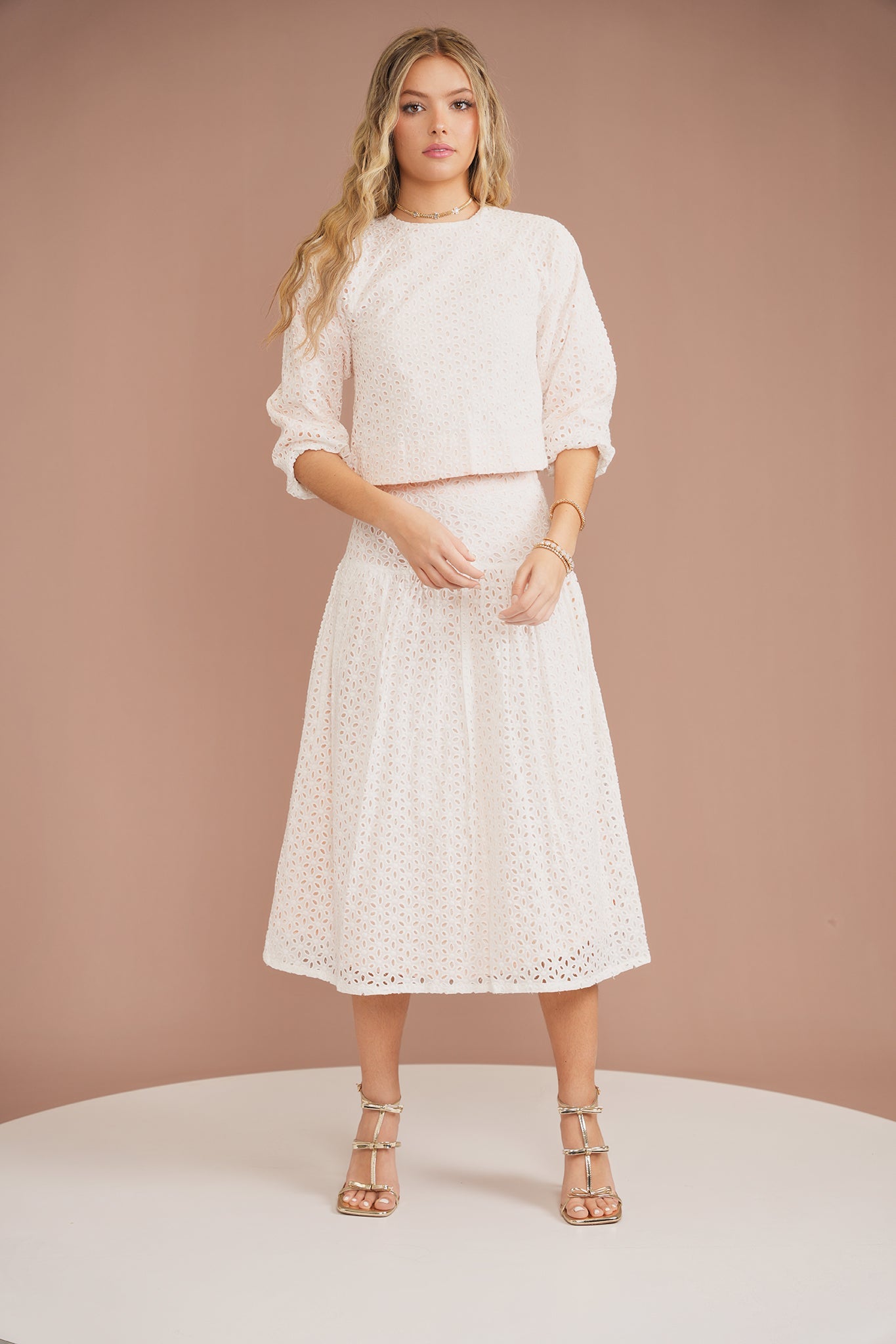 Eyelet Puff Sleeve Top