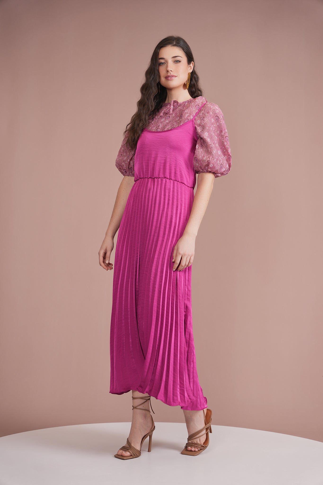 Pleated Slip Dress
