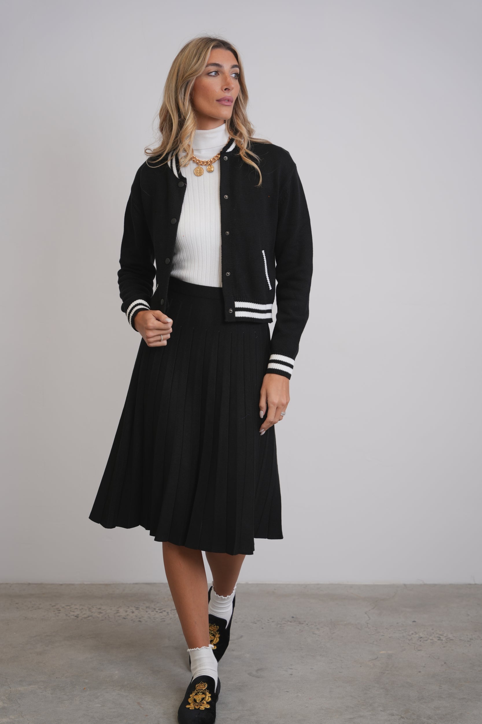 Knit Pleated Skirt 26"