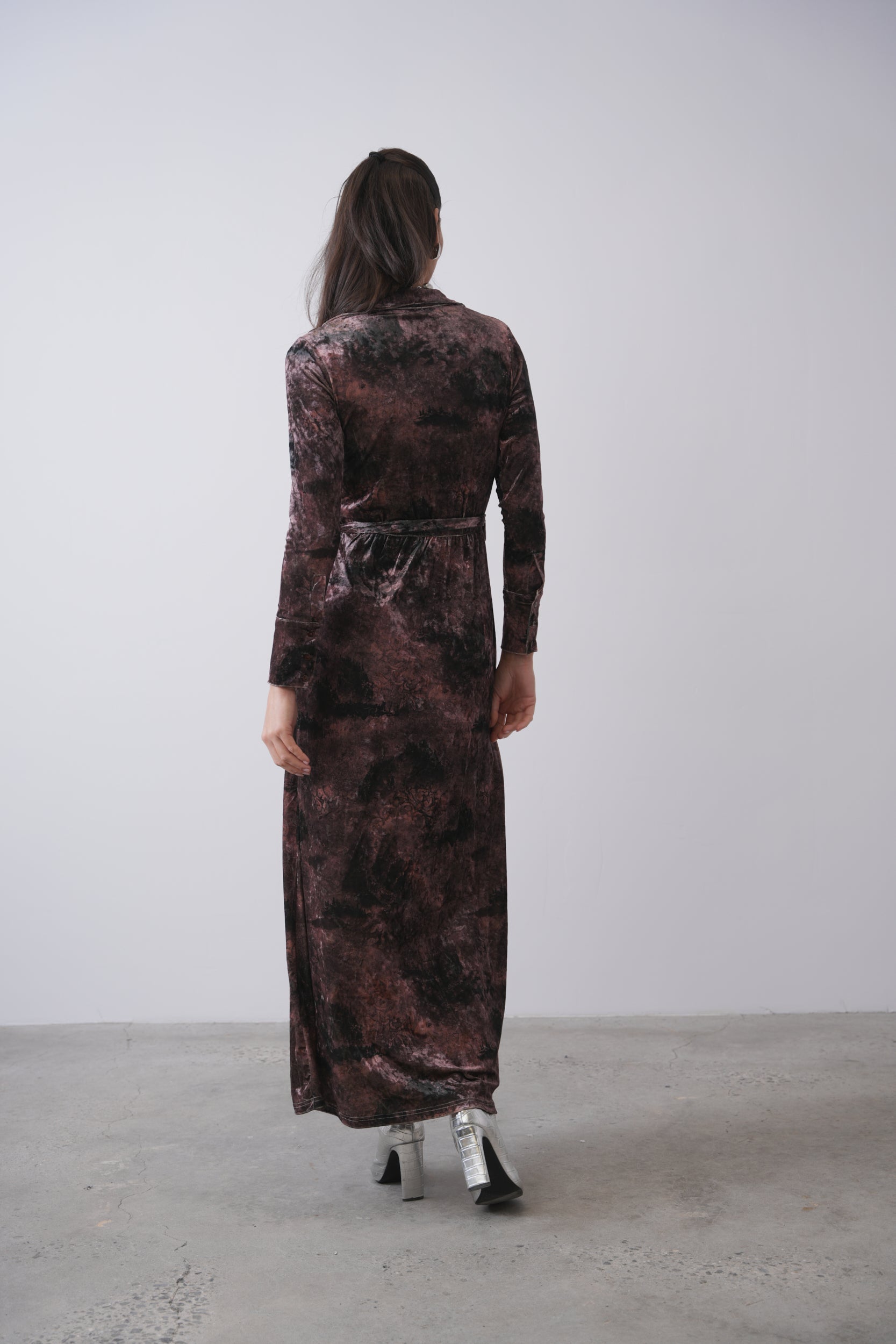 Wrap Maxi Velour Dress