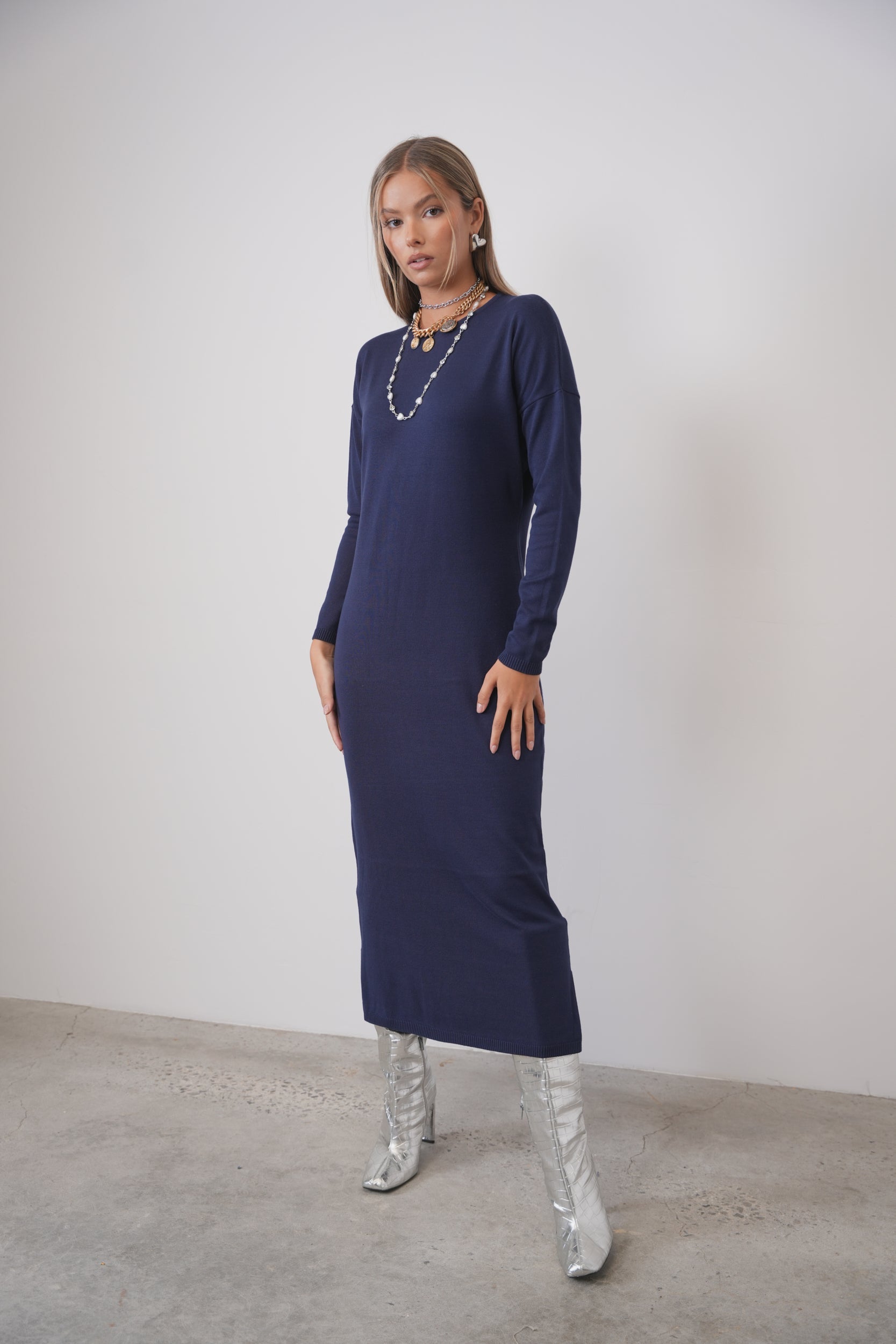 Dolman Sleeve Soft Knit Dress