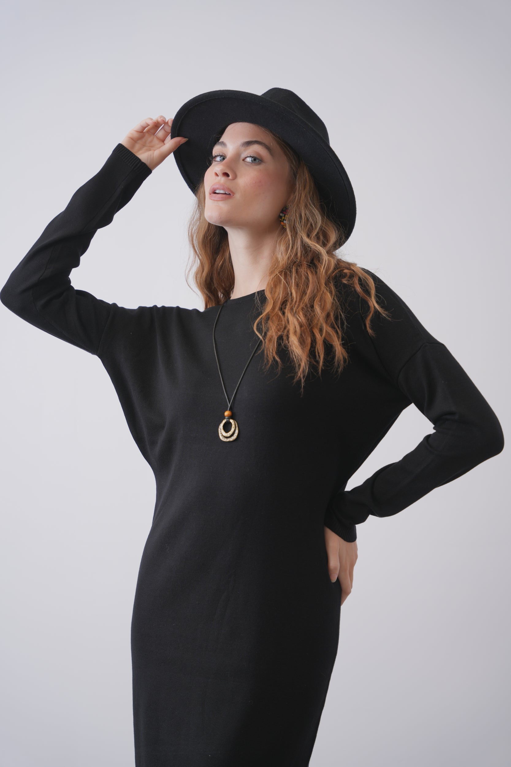 Dolman Sleeve Soft Knit Dress