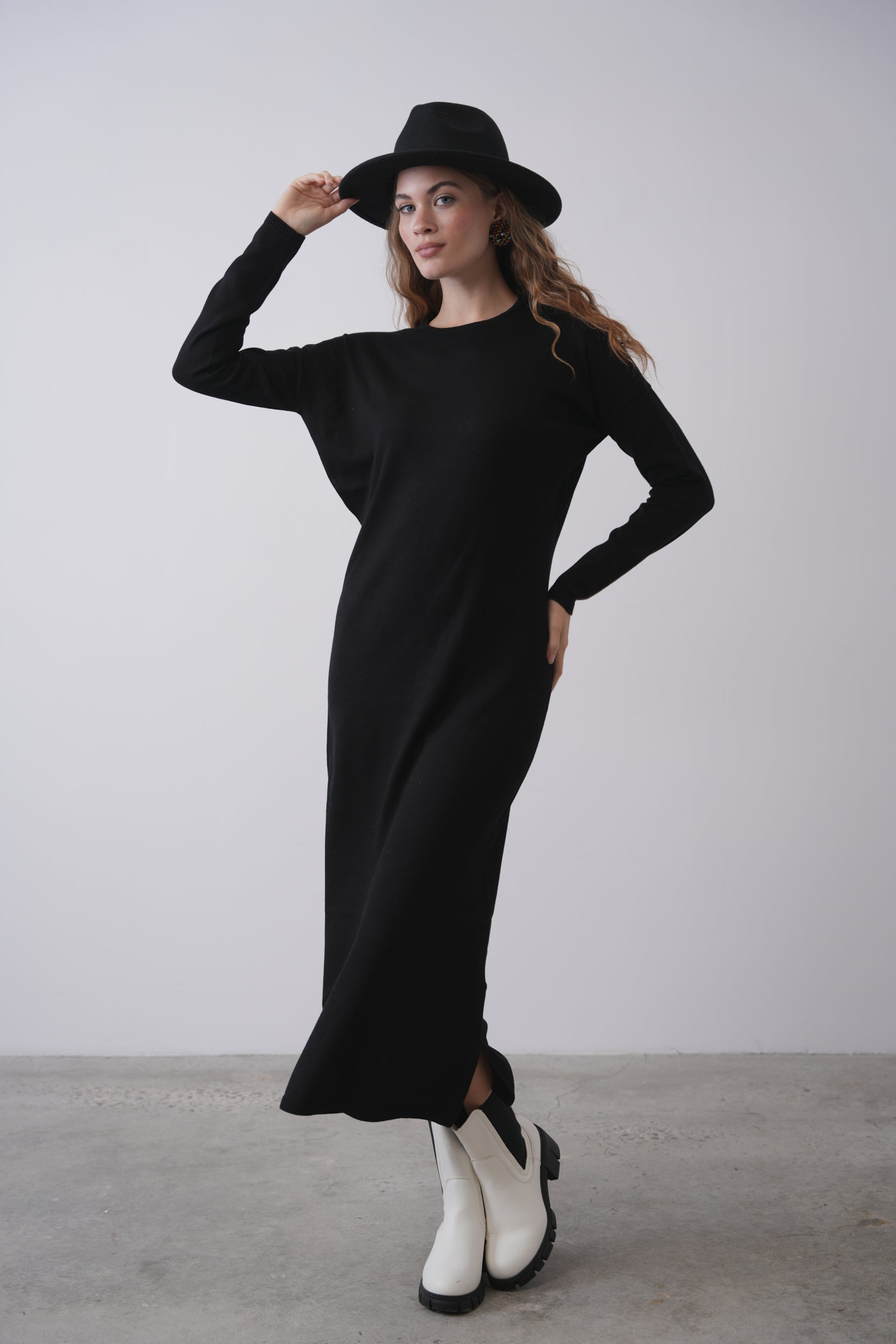 Dolman Sleeve Soft Knit Dress