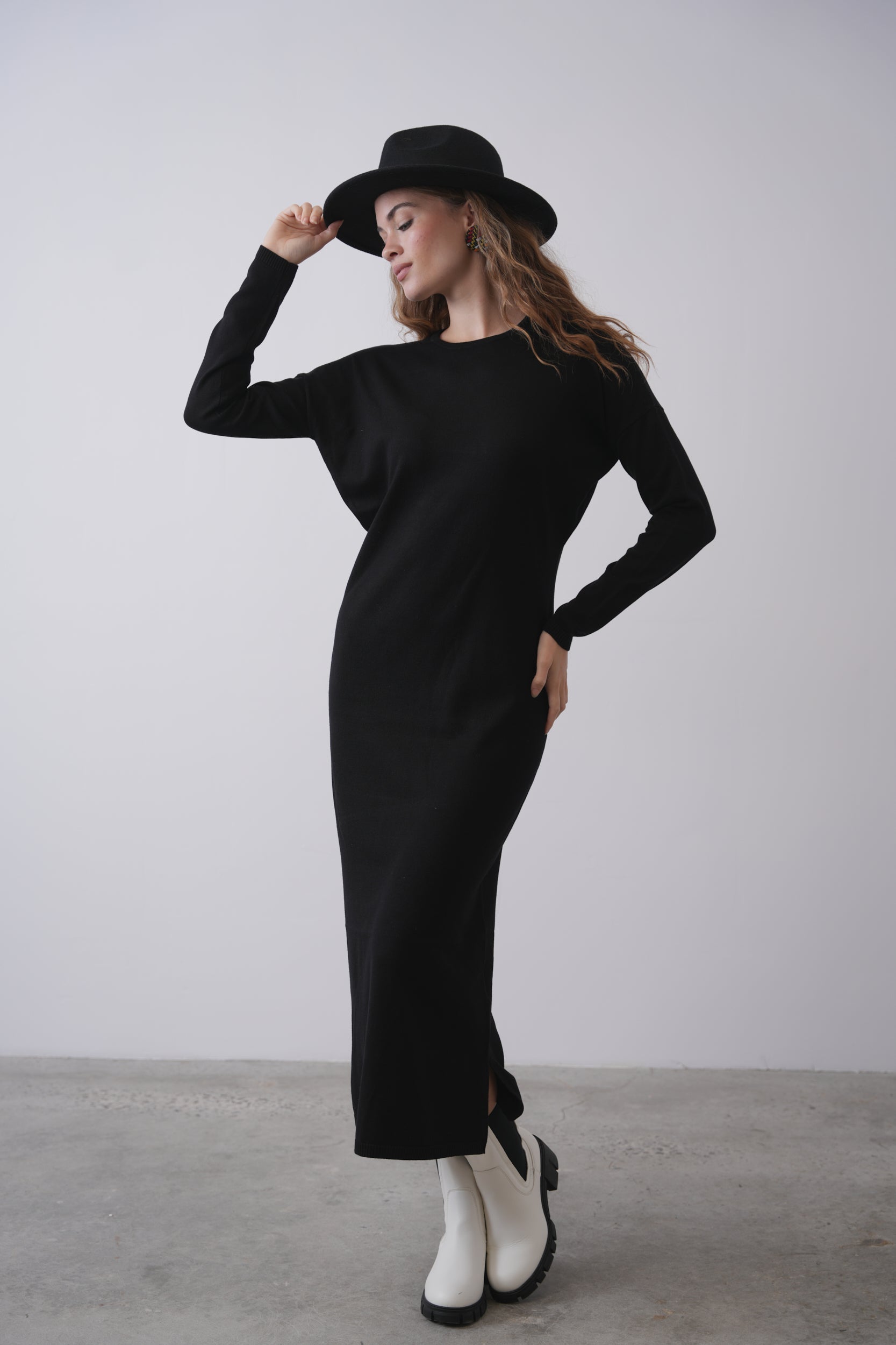 Dolman Sleeve Soft Knit Dress