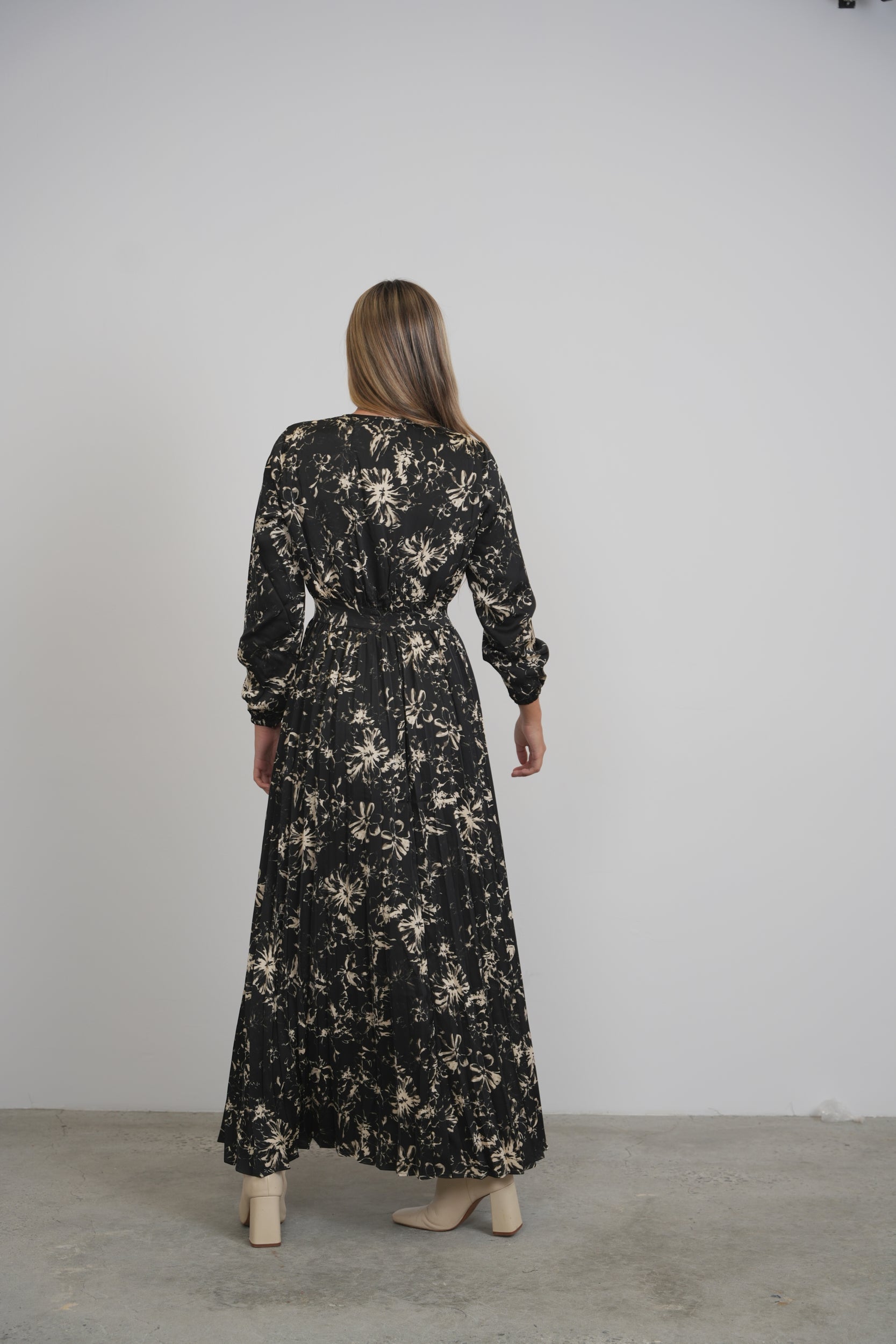 Printed Pleats Dress