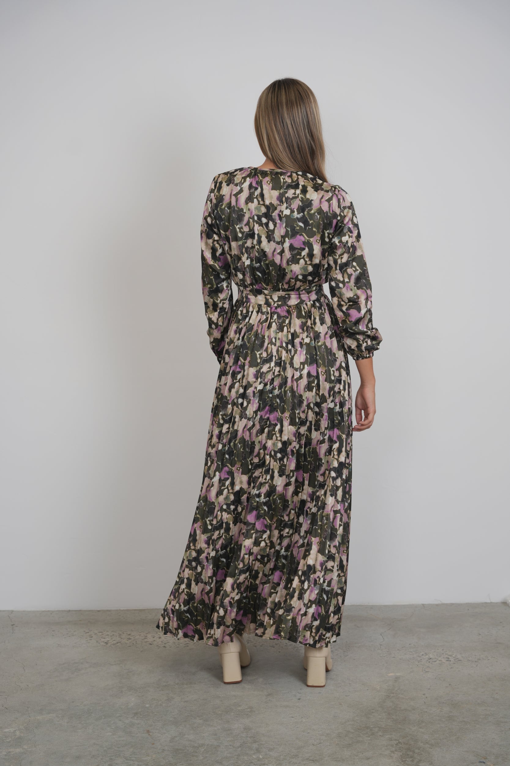 Printed Pleats Dress