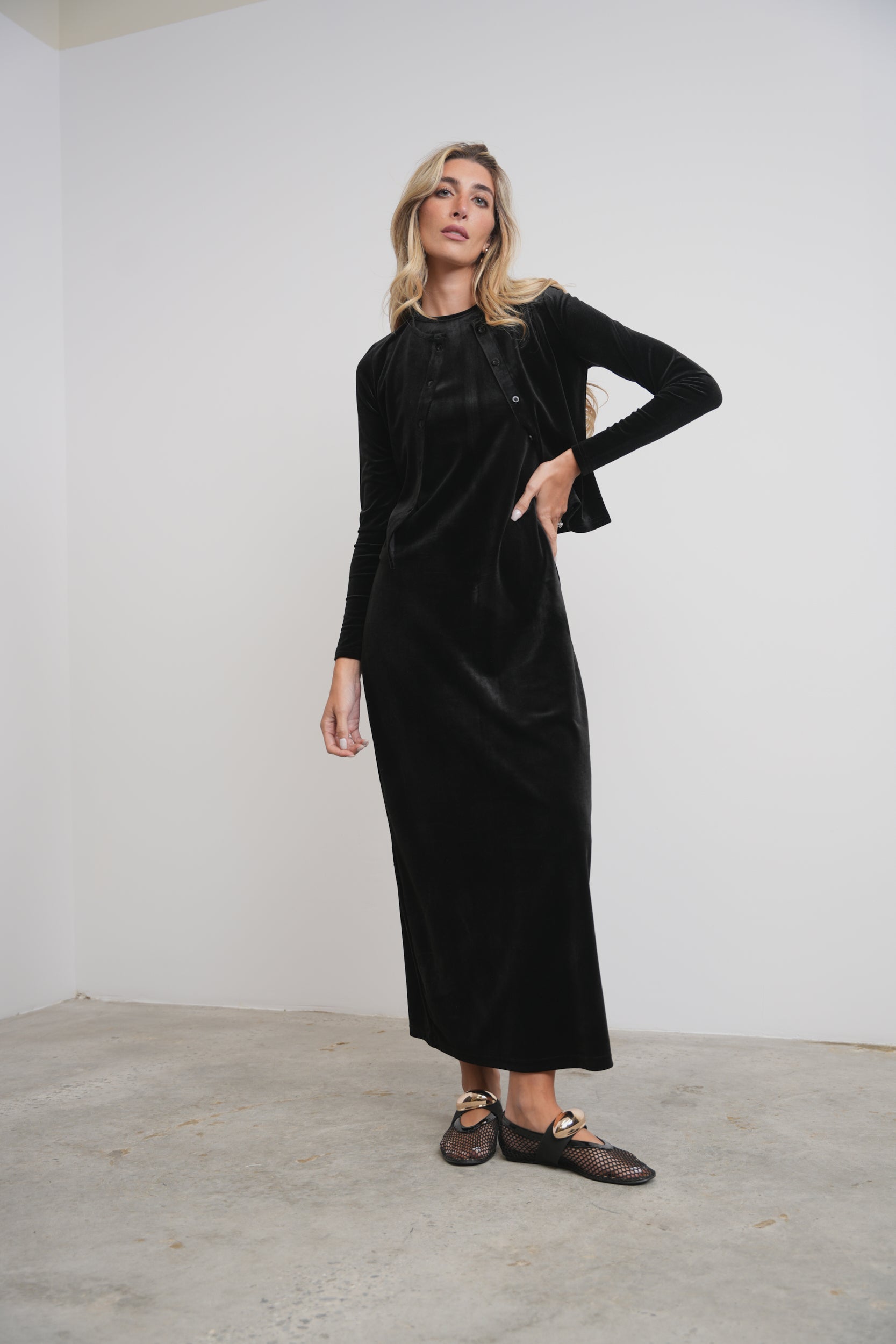 Velour Sleeveless Dress