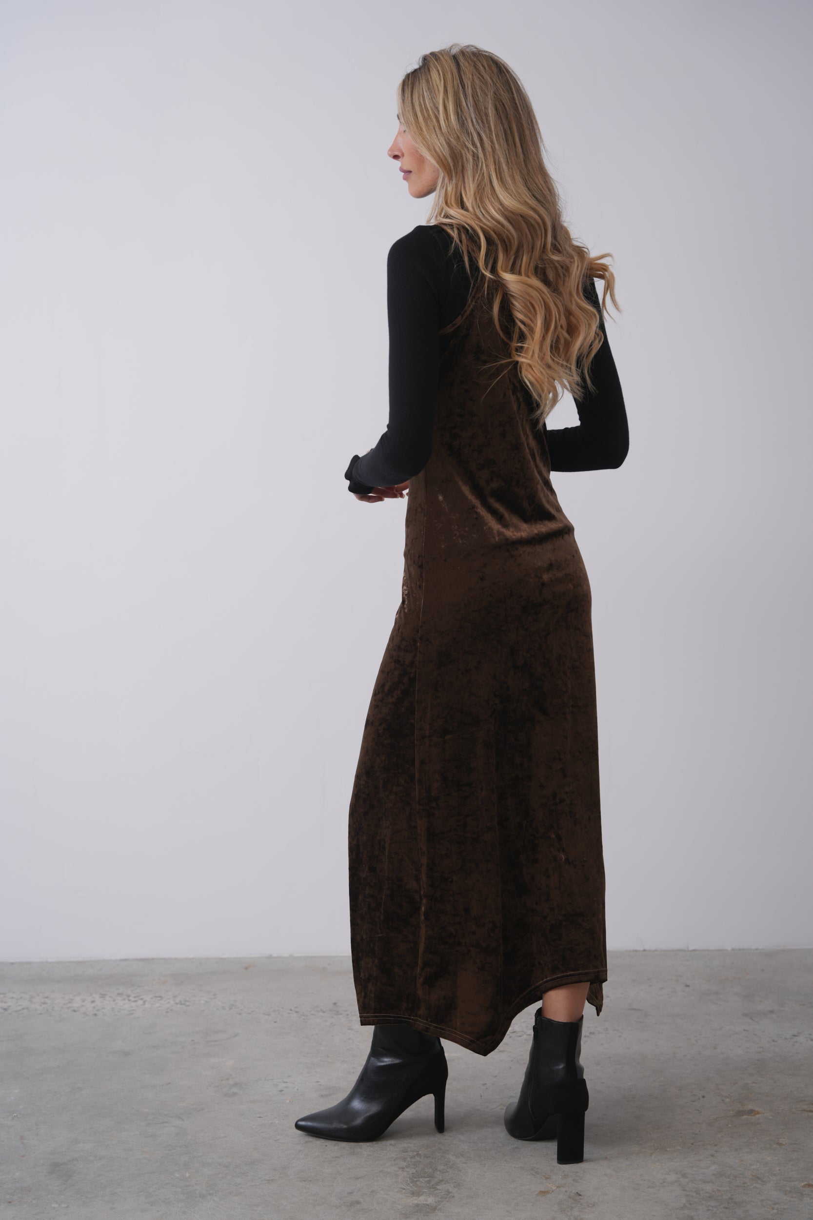 Crushed Velvet Slip Dress