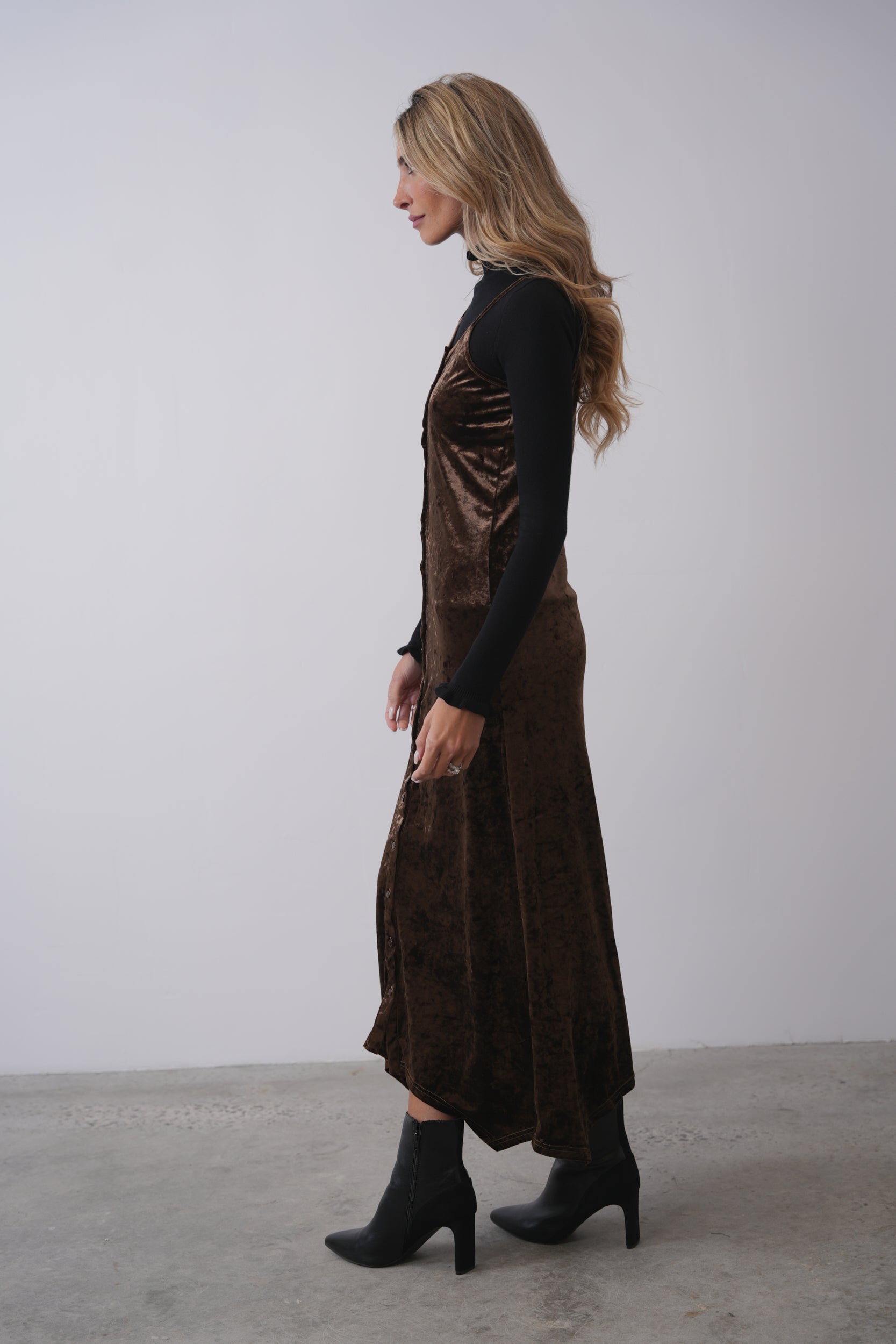 Crushed Velvet Slip Dress