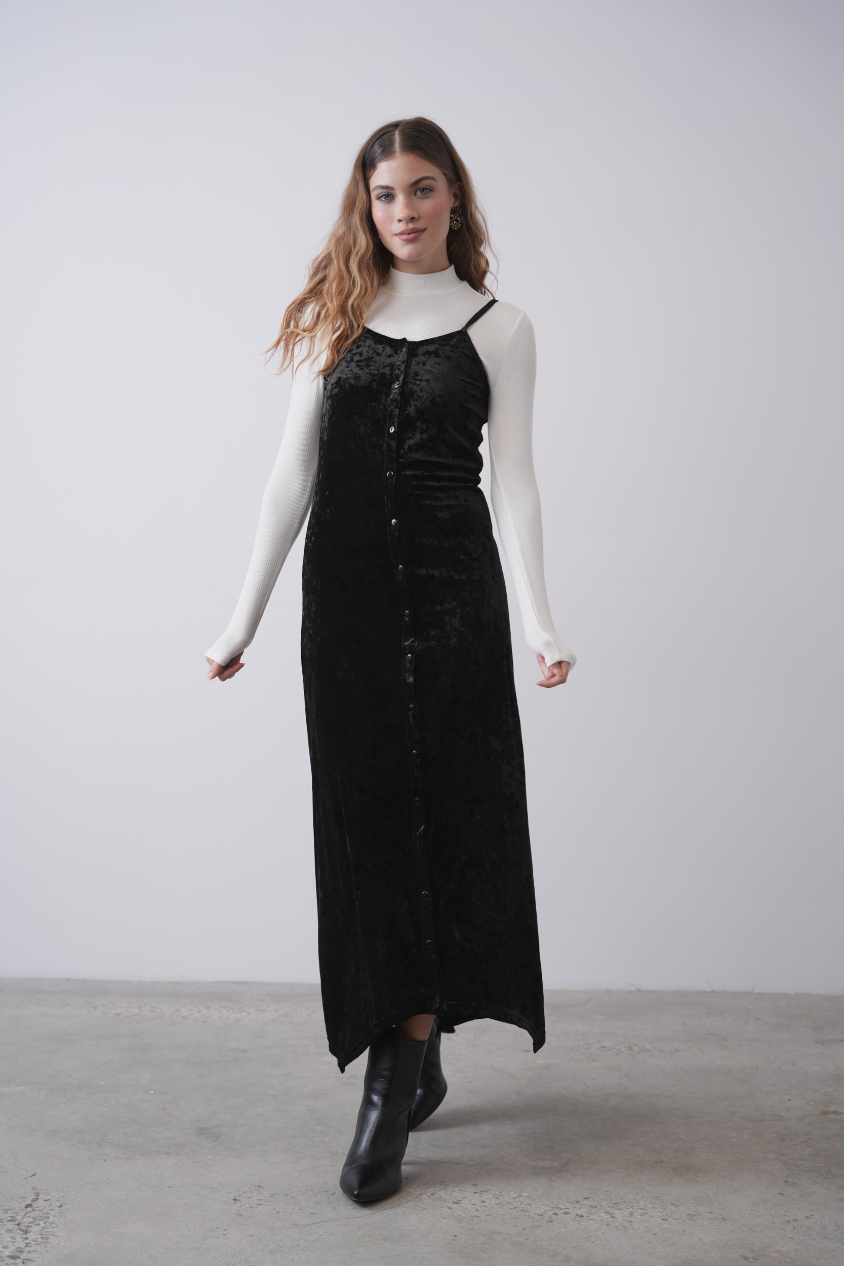 Crushed Velvet Slip Dress