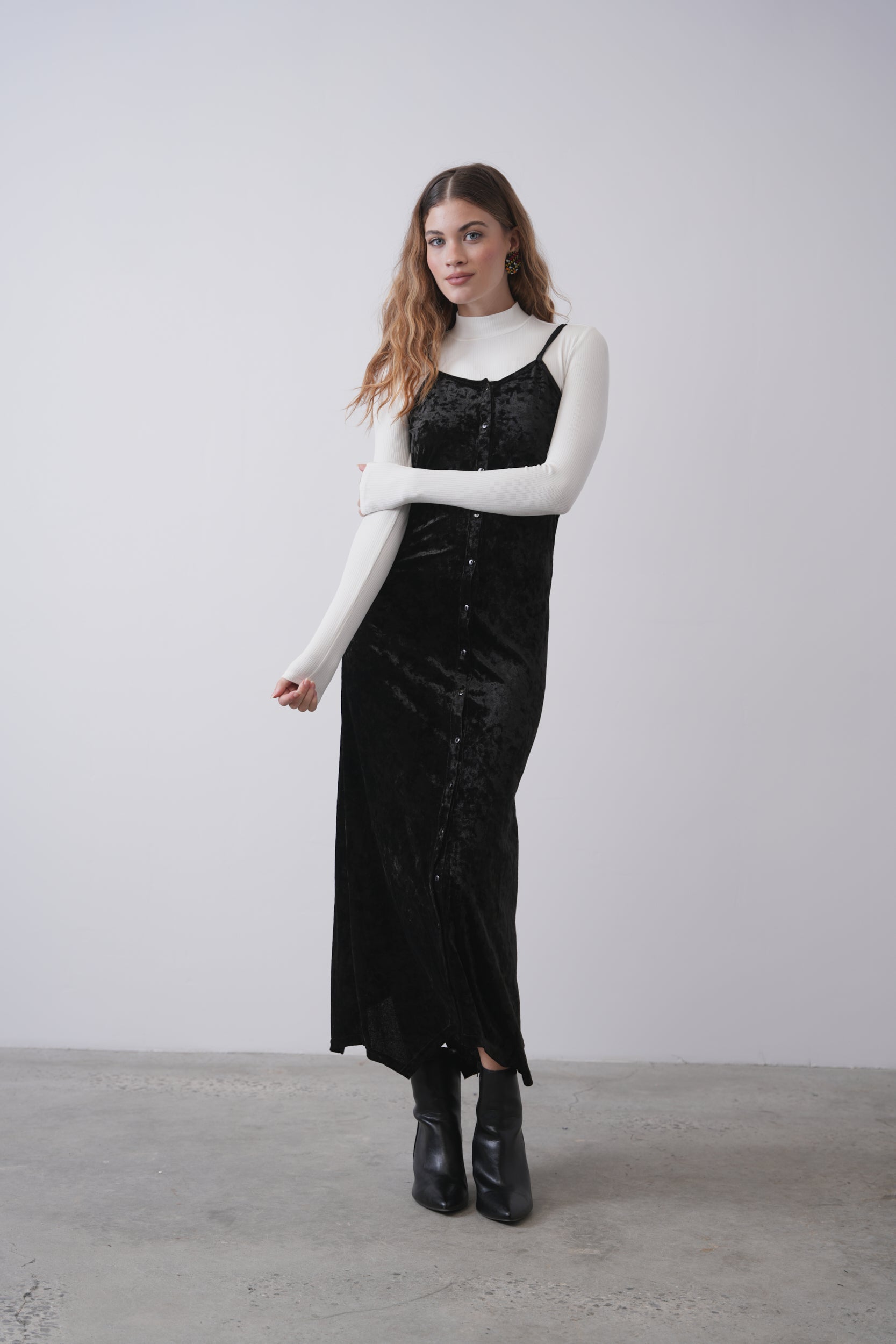 Crushed Velvet Slip Dress