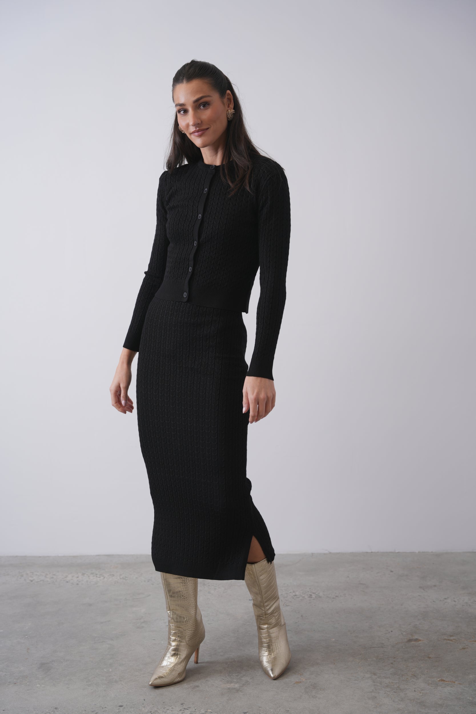 Cable Knit Sleeveless Dress