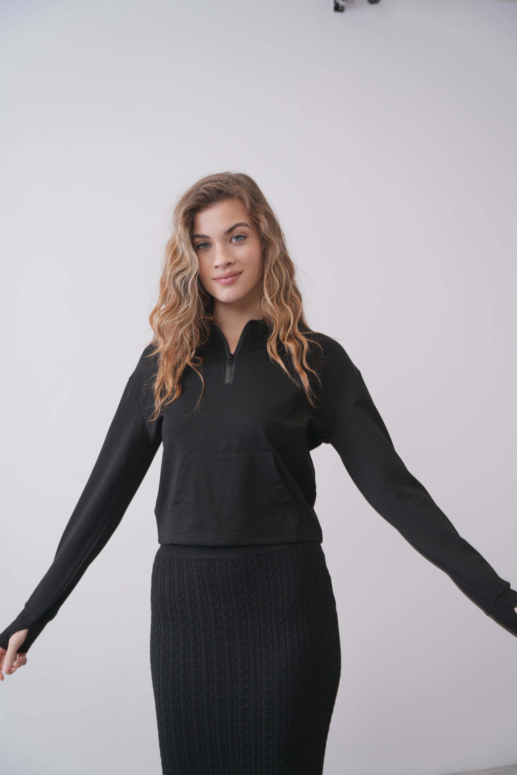 Crop Collared Sweatshirt