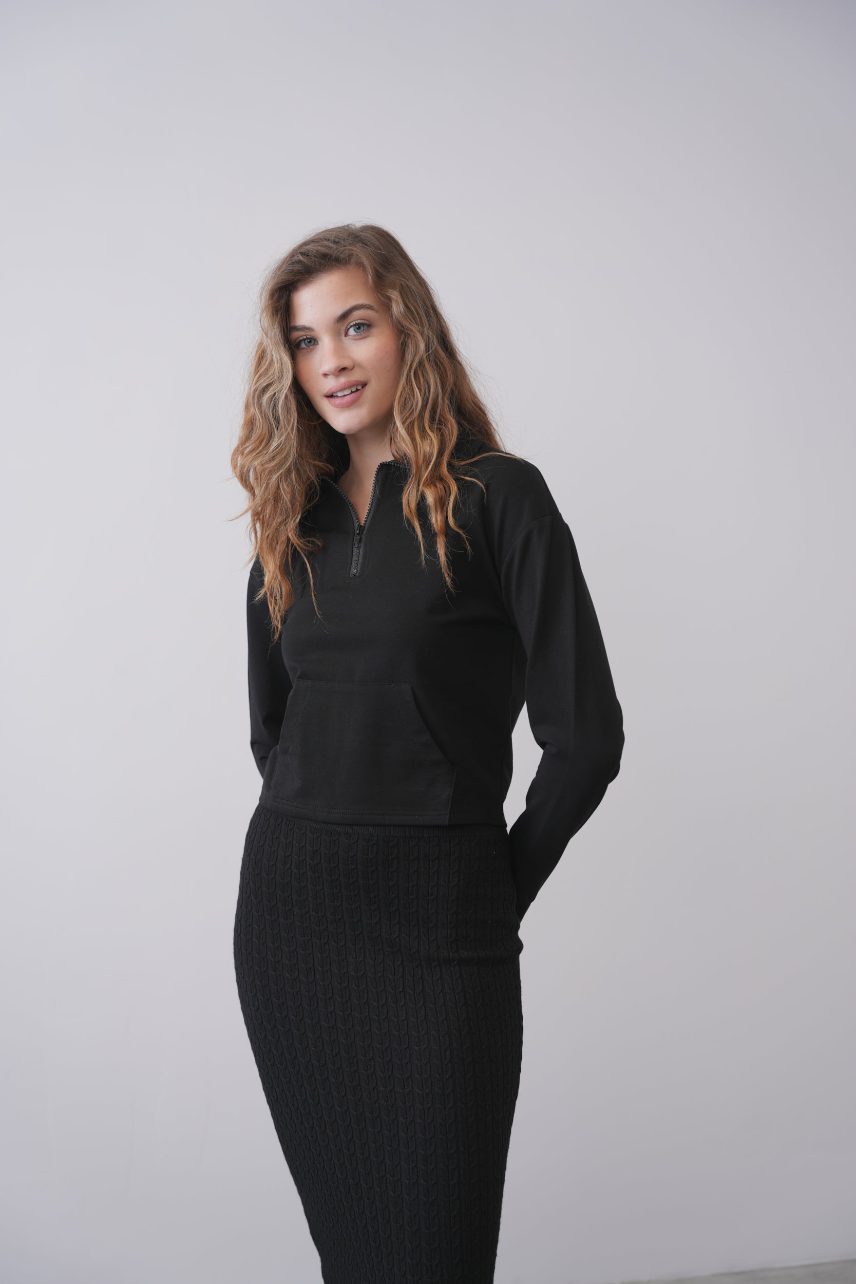 Crop Collared Sweatshirt