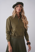 Half Zip Pocket Sweatshirt