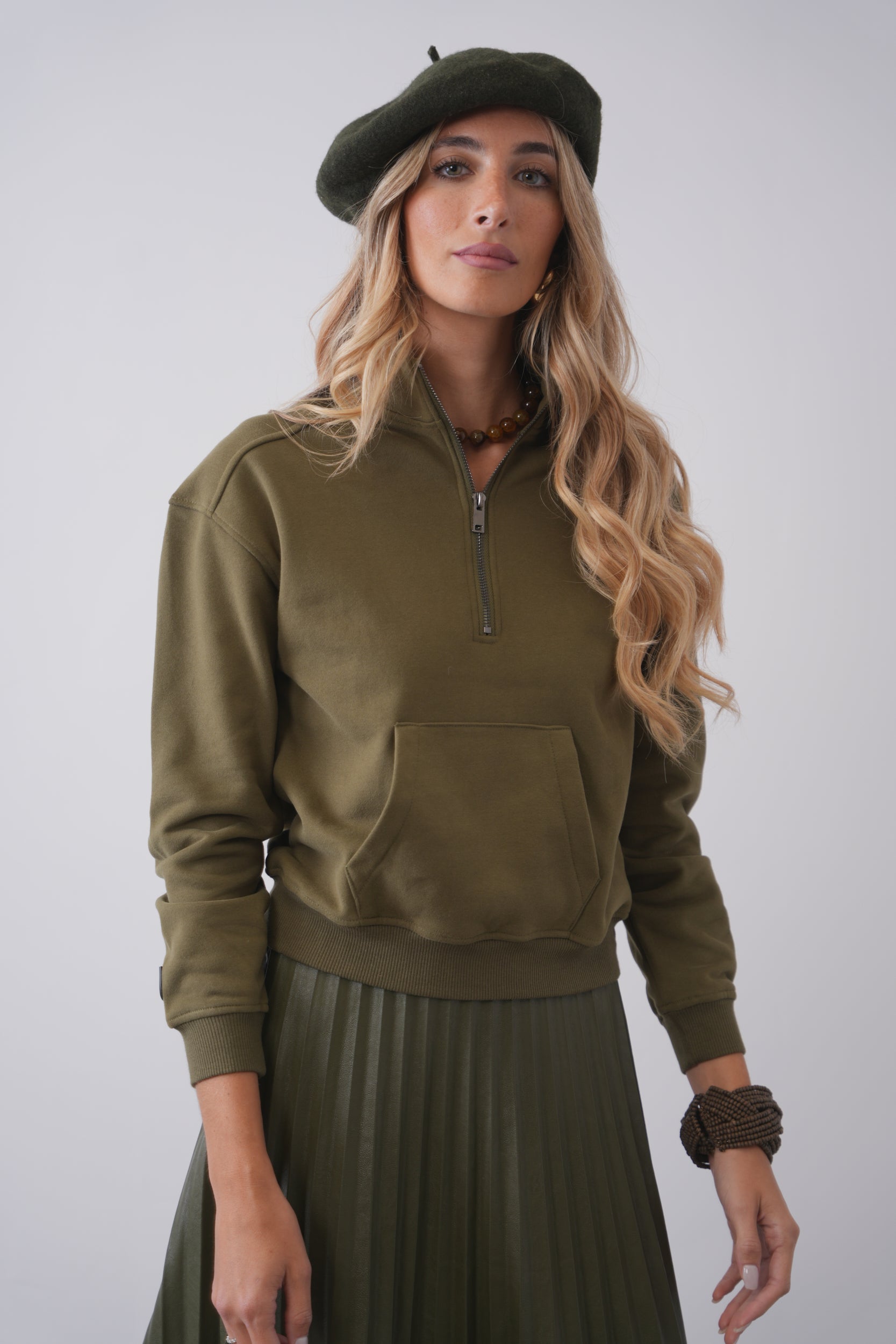 Half Zip Pocket Sweatshirt
