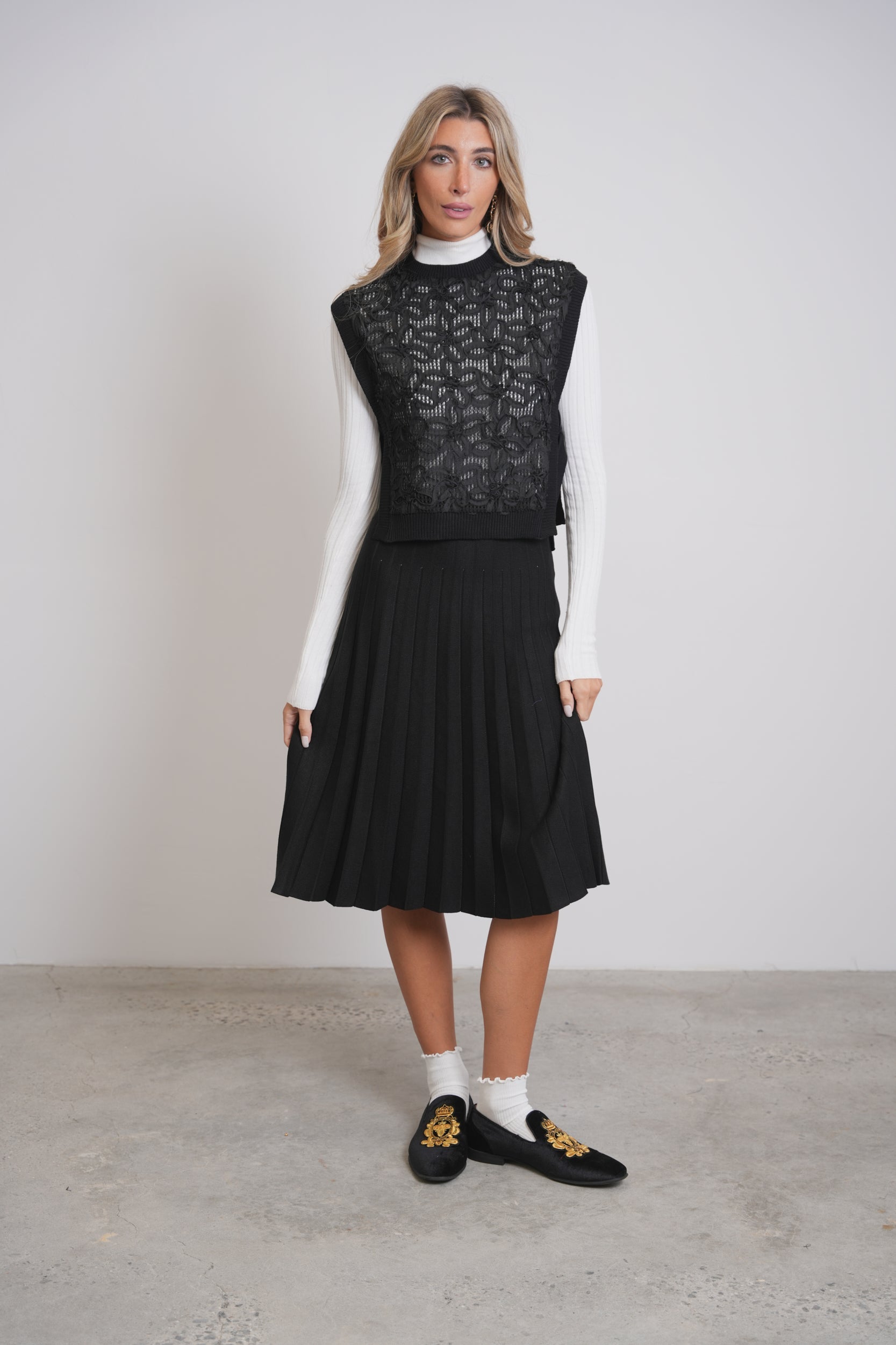 Knit Pleated Skirt 26"