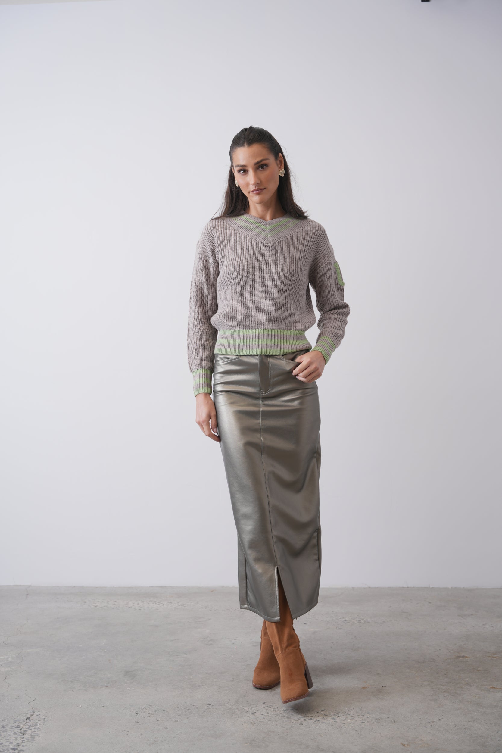 Leather Skirt With Slit