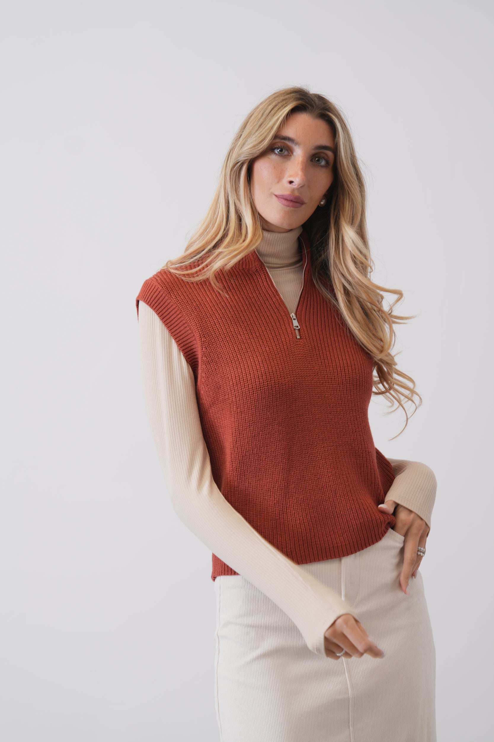 Half Zip Knit Vest