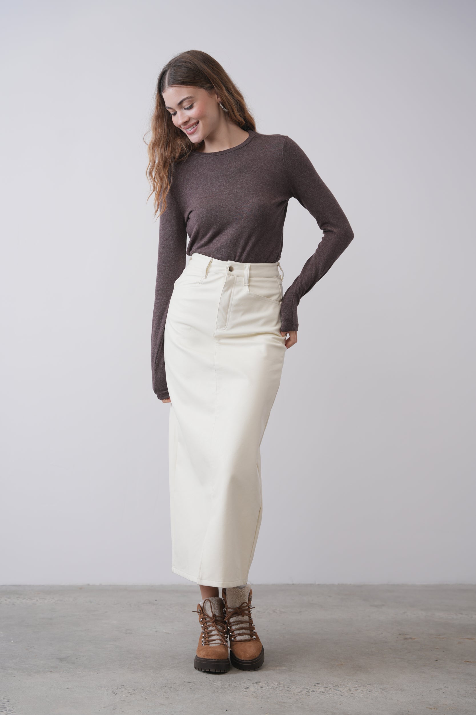 Leather Skirt With Slit