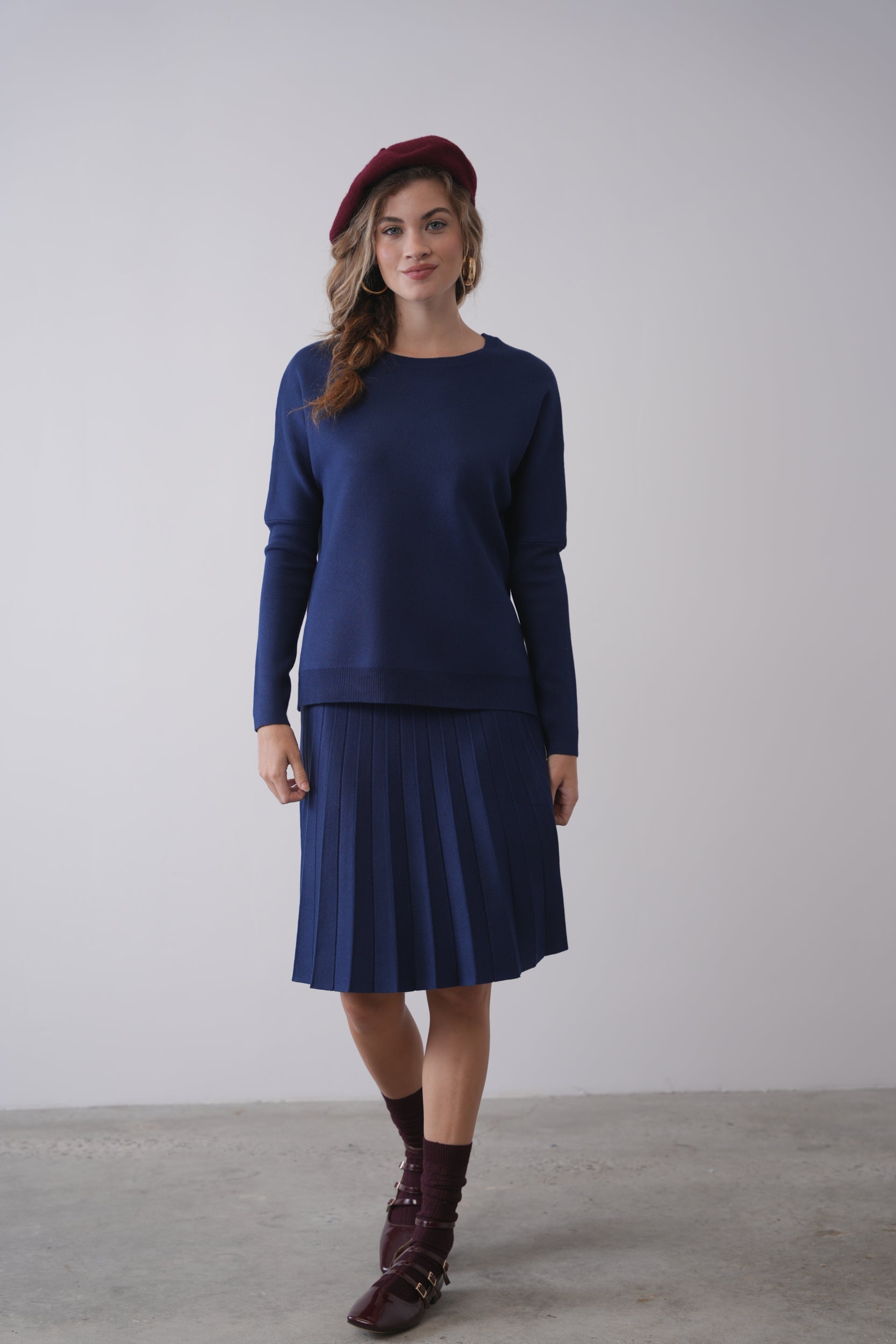 Knit Pleated Skirt 23"