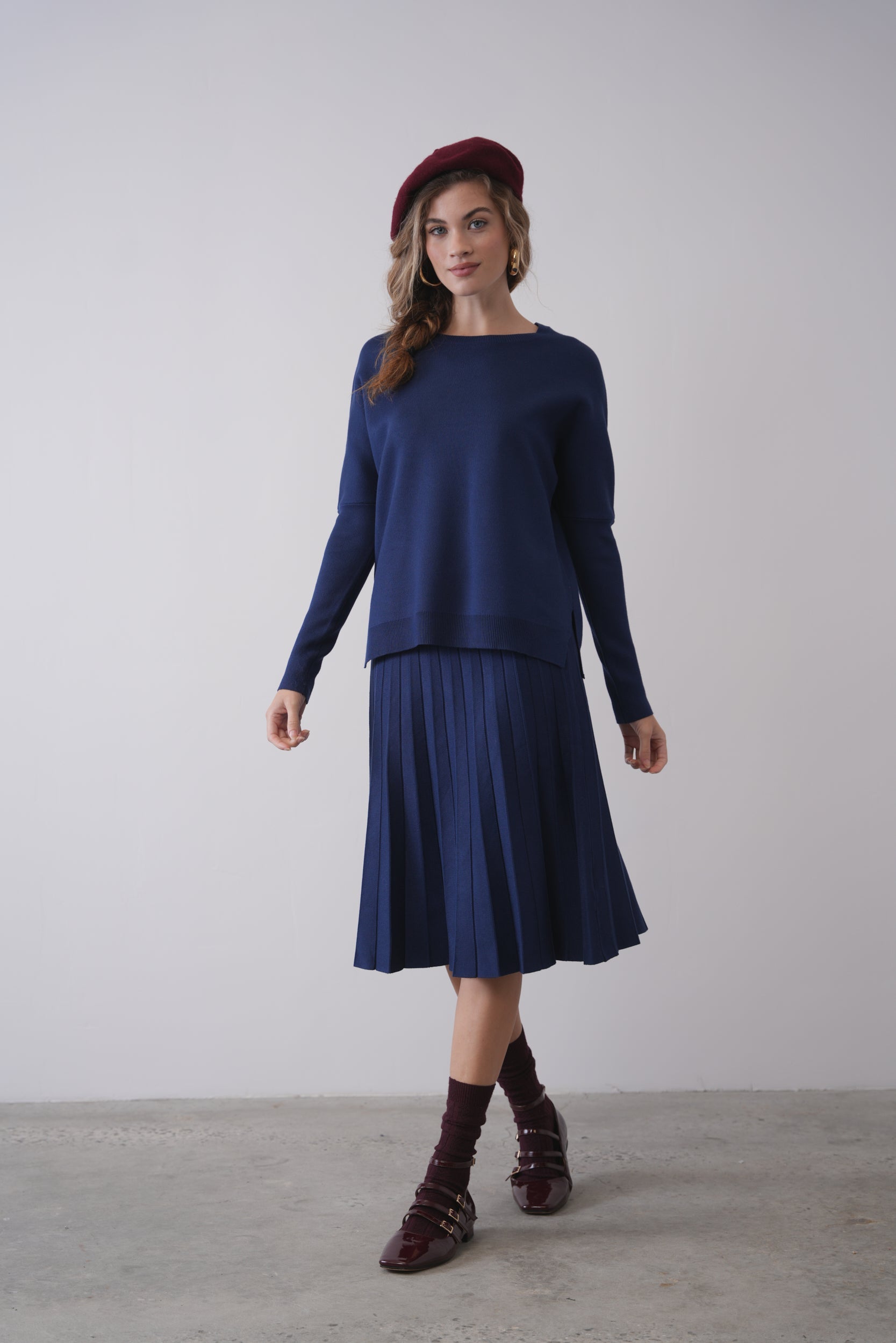 Knit Pleated Skirt 26"