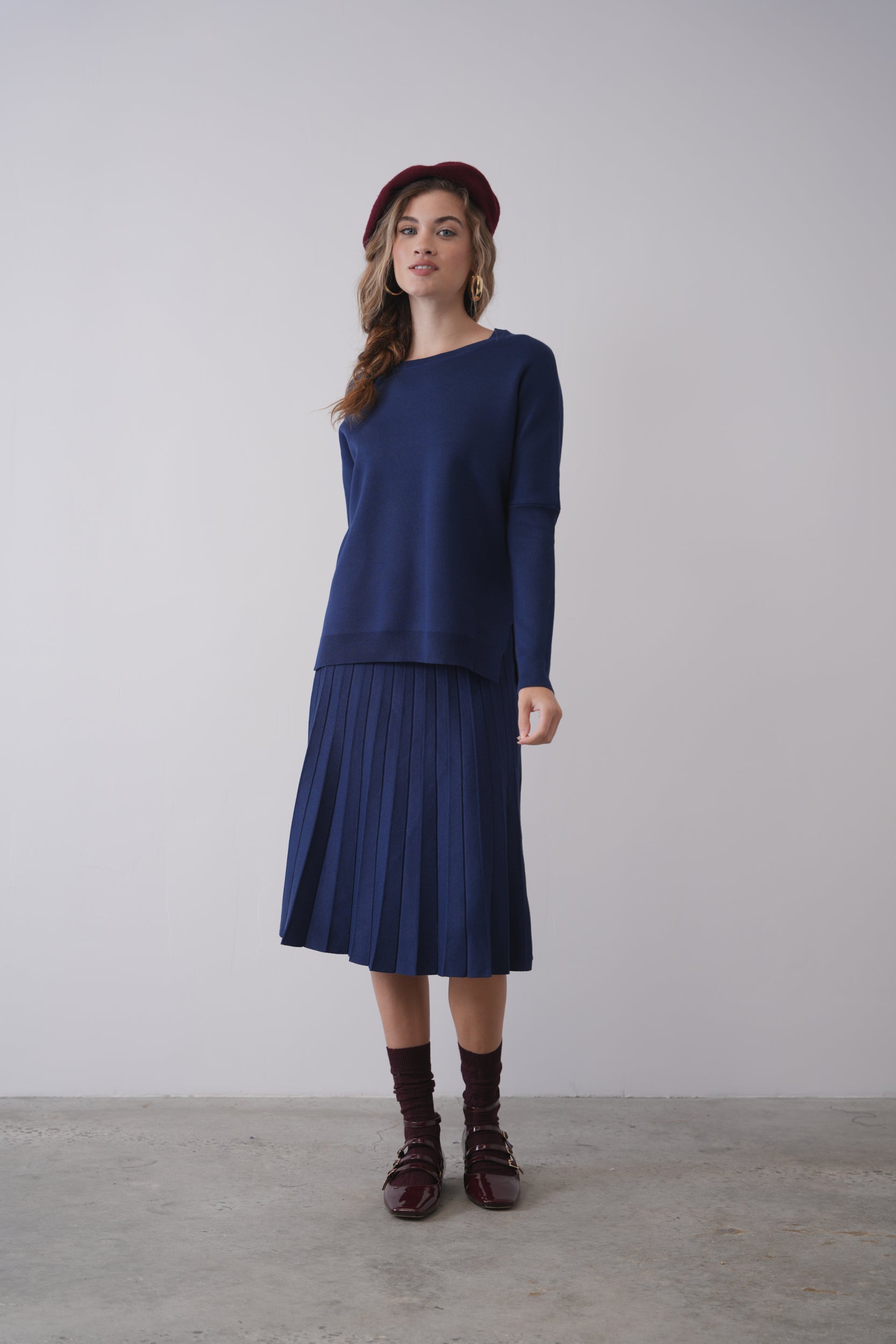 Knit Pleated Skirt 26"