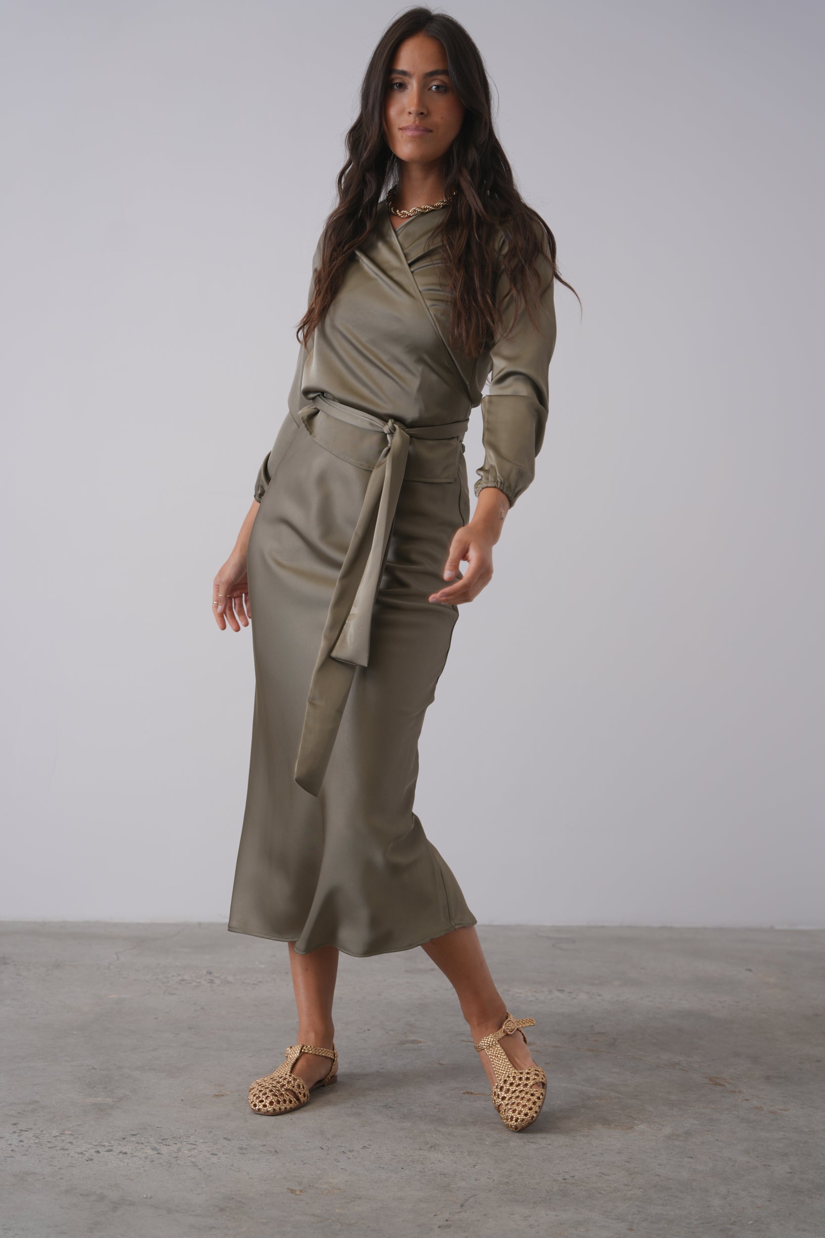 Elastic Waist Slip Skirt