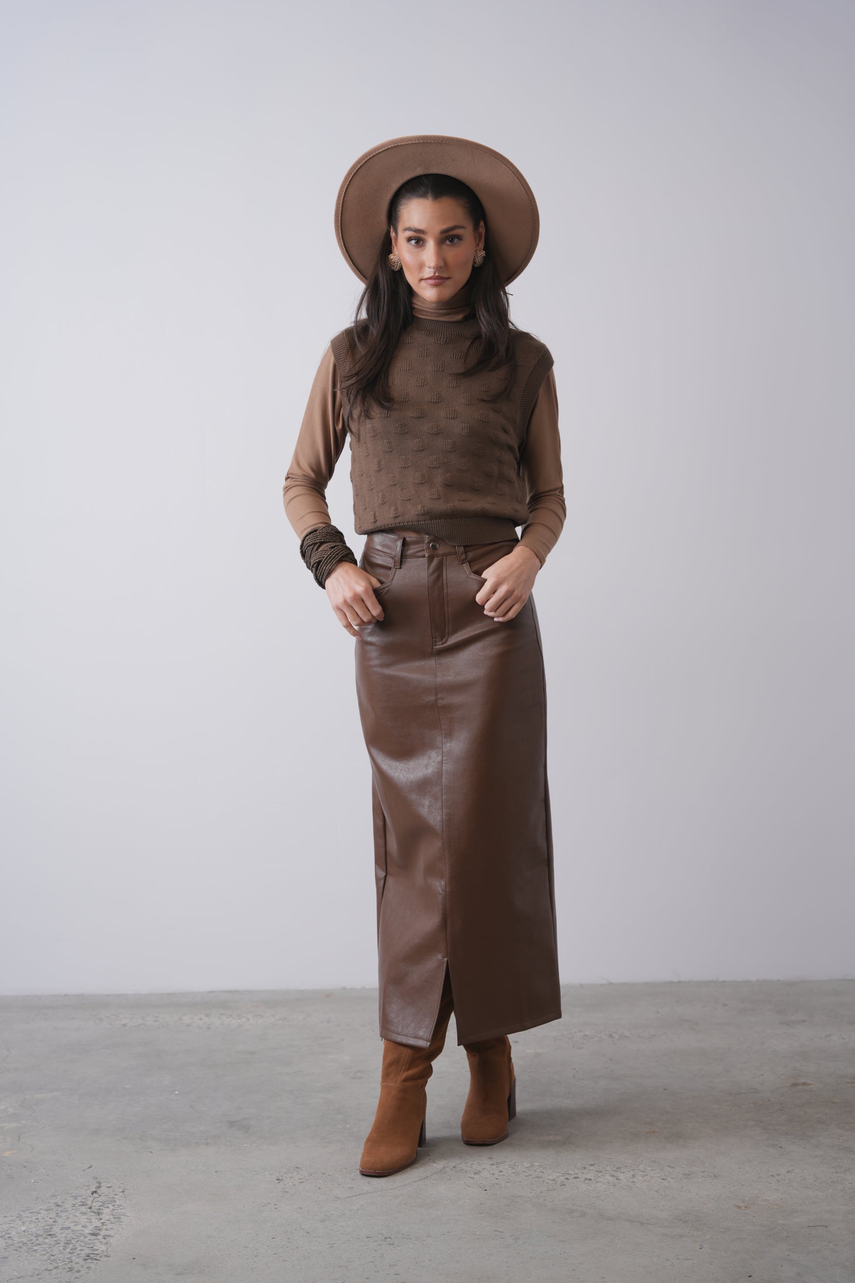 Leather Skirt With Slit