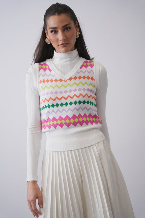 Argyle Print Vest