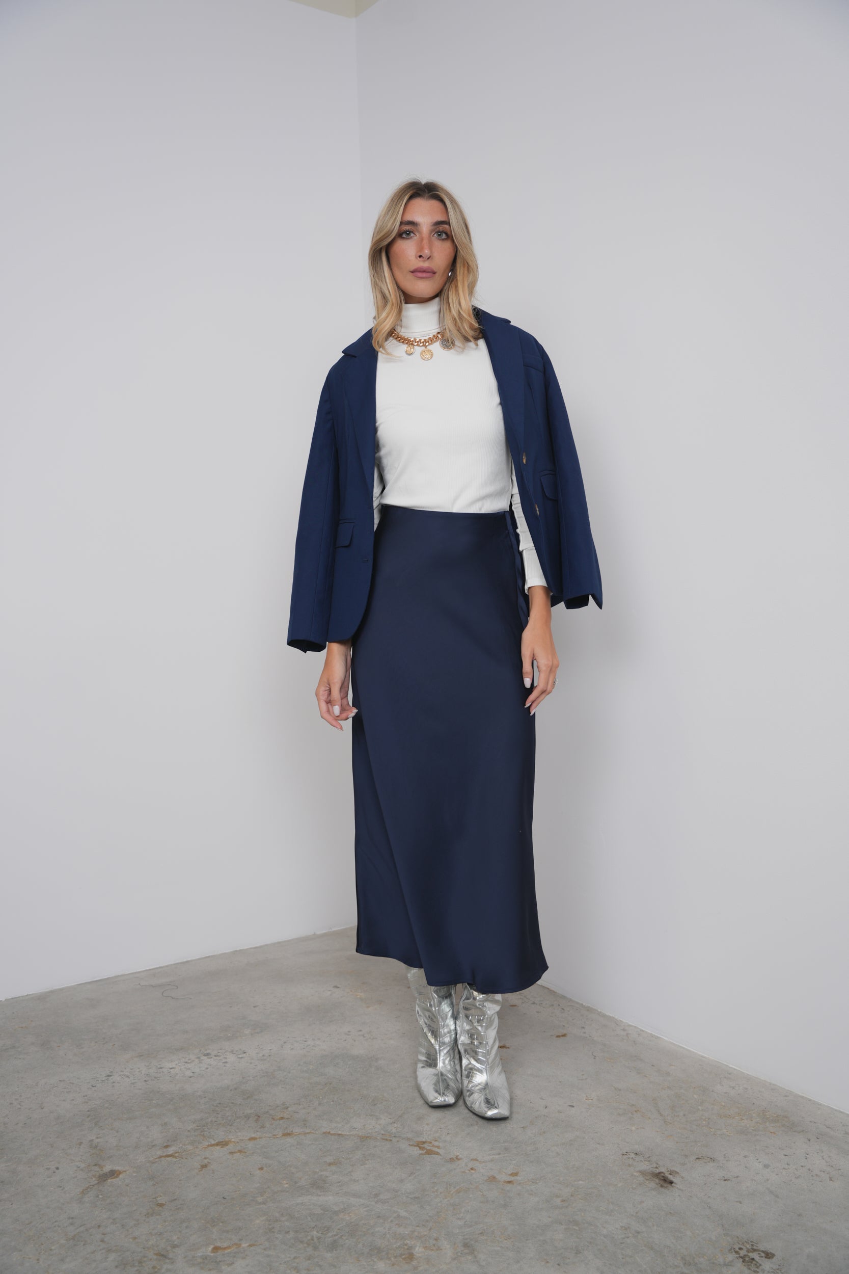 Elastic Waist Slip Skirt