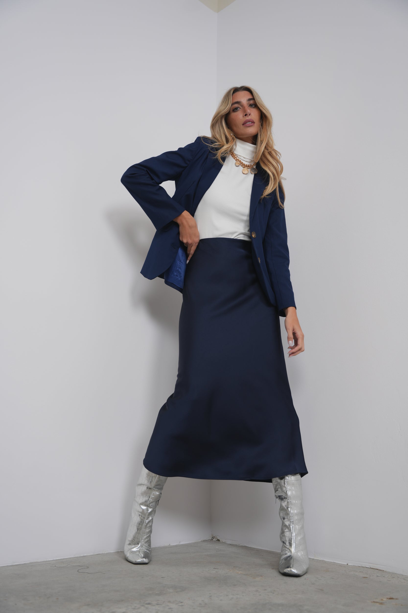 Elastic Waist Slip Skirt