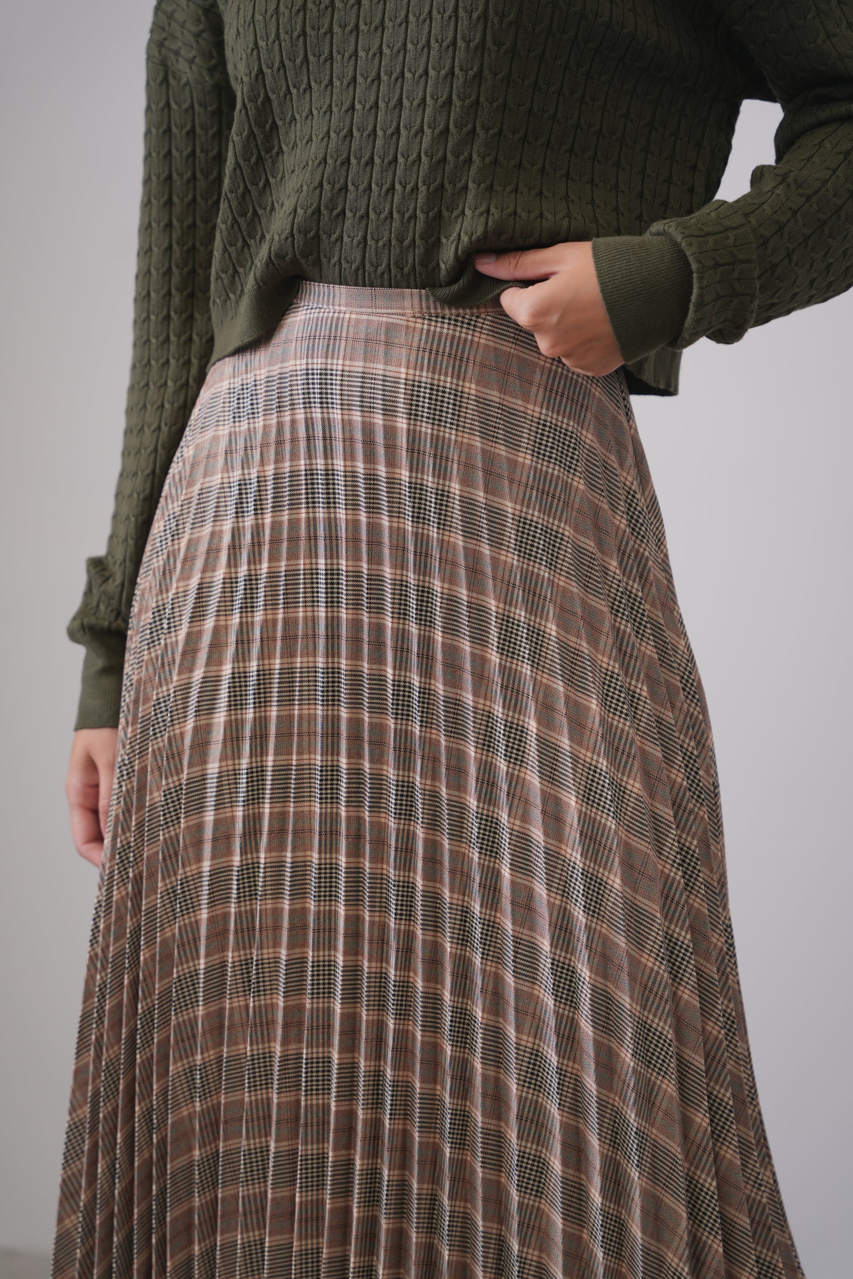 Accordion Plaid Skirt