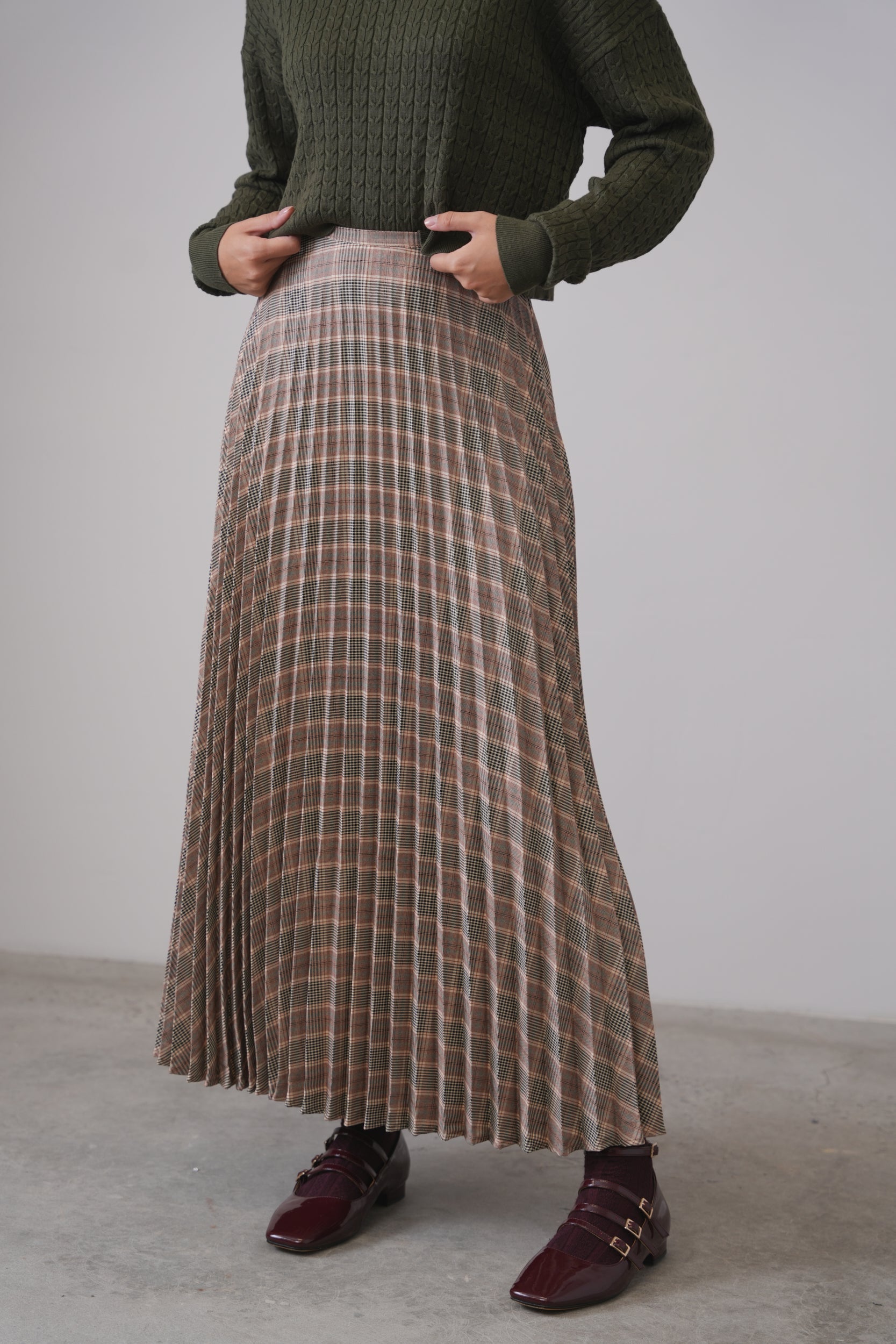 Accordion Plaid Skirt