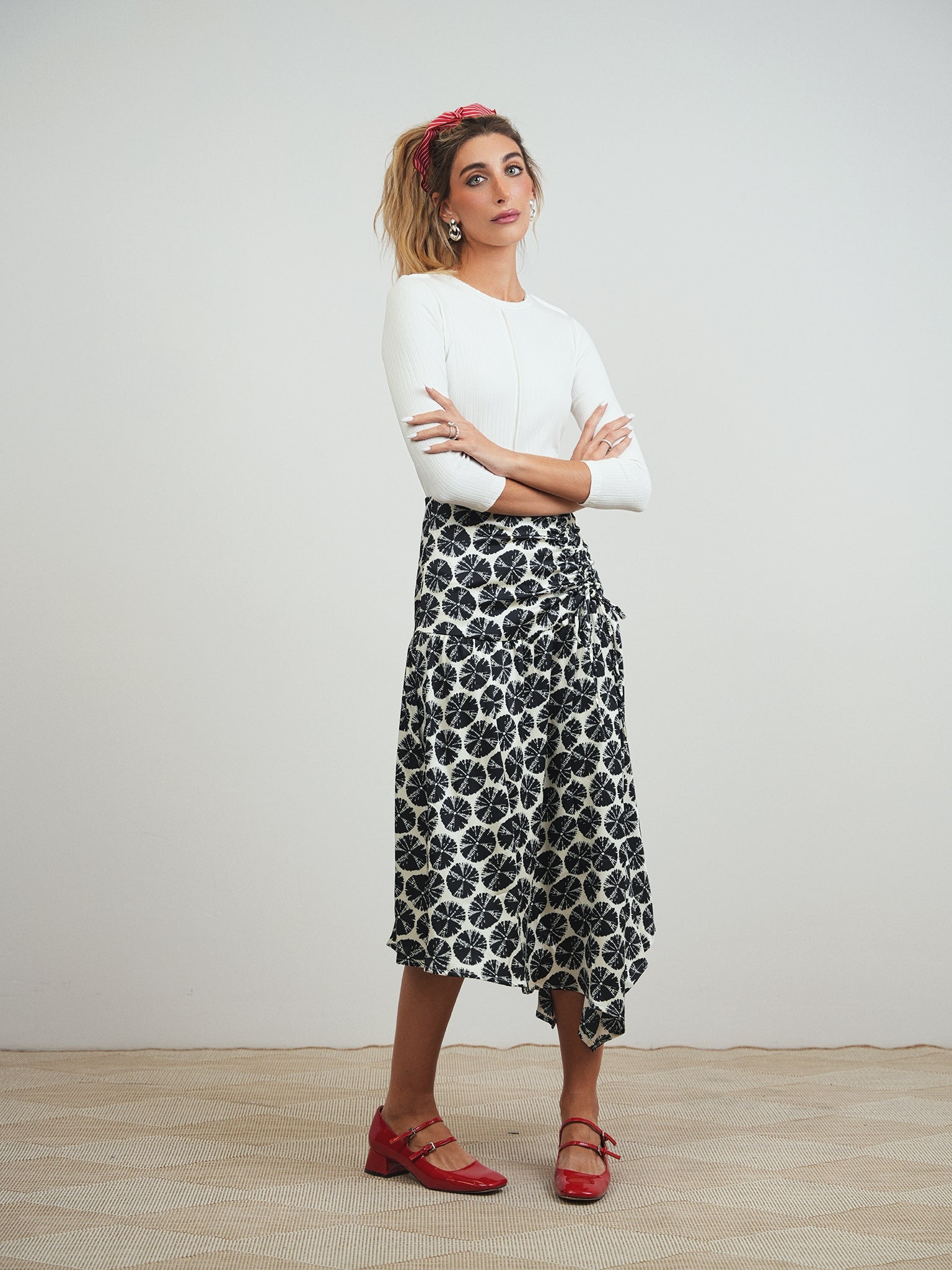 High-Low Ruched Skirt