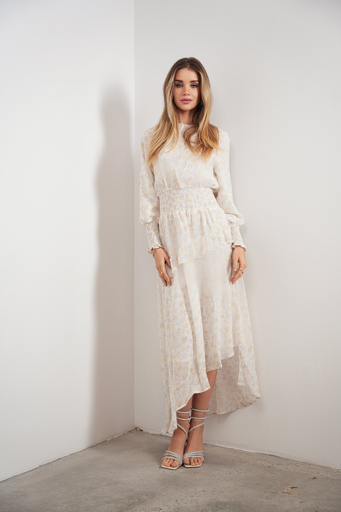 High-Low Smocked Waist Dress