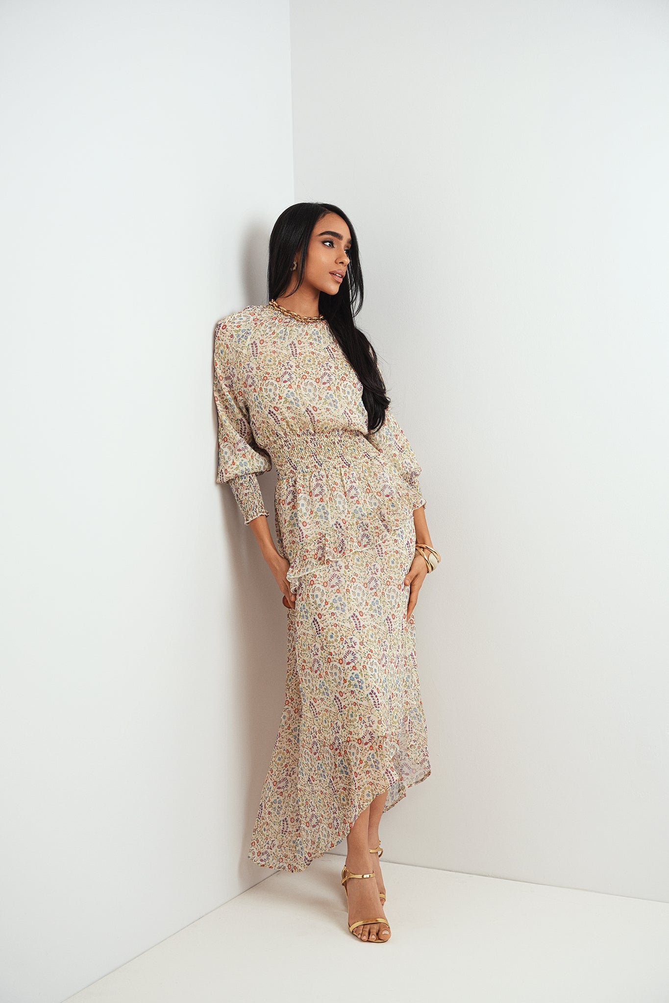 High-Low Smocked Waist Dress
