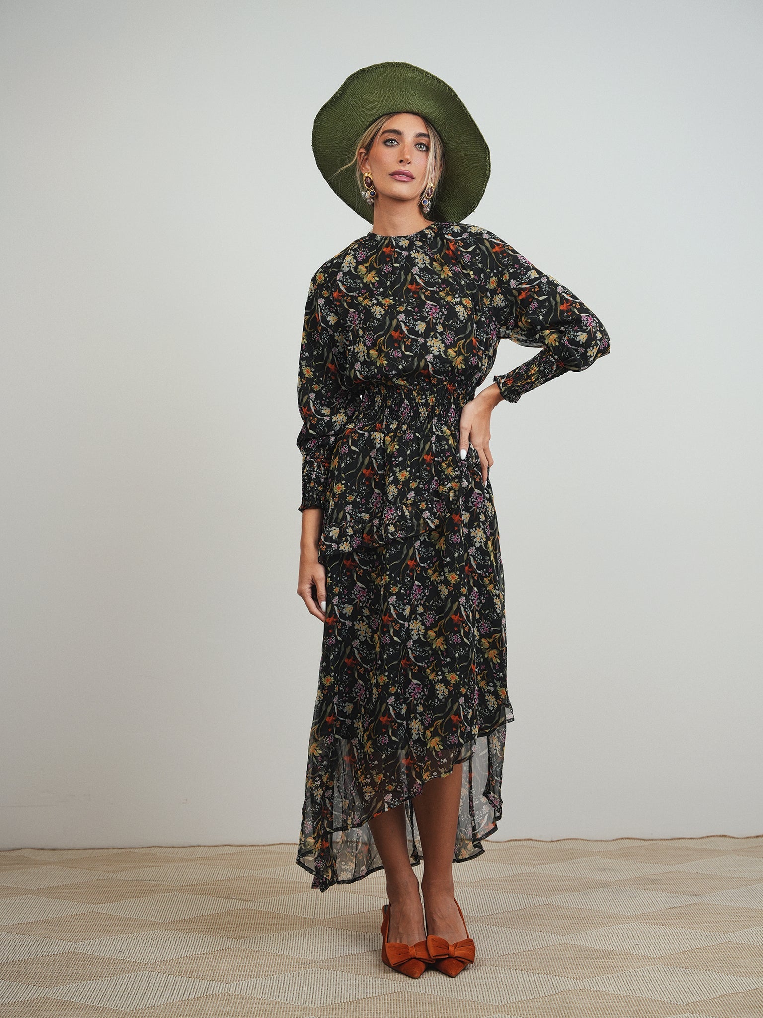 High-Low Smocked Waist Dress