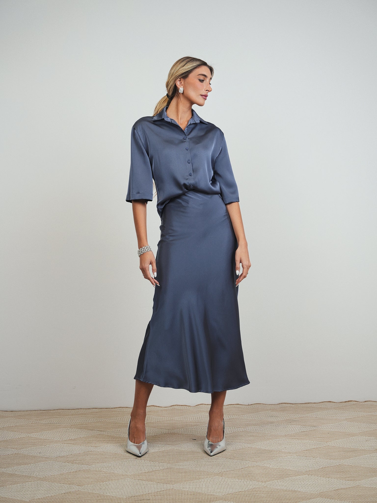 Elastic Waist Slip Skirt