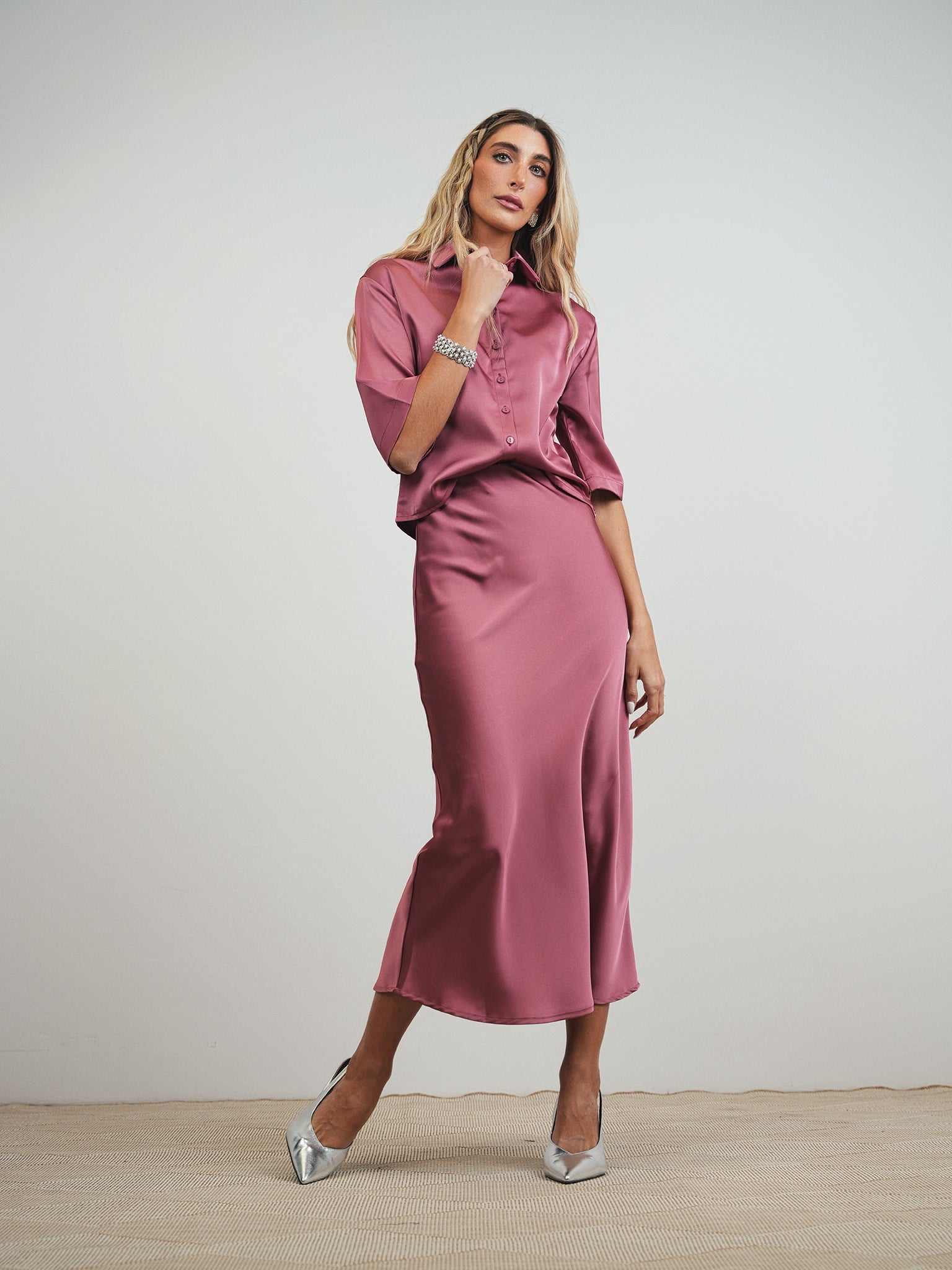 Elastic Waist Slip Skirt