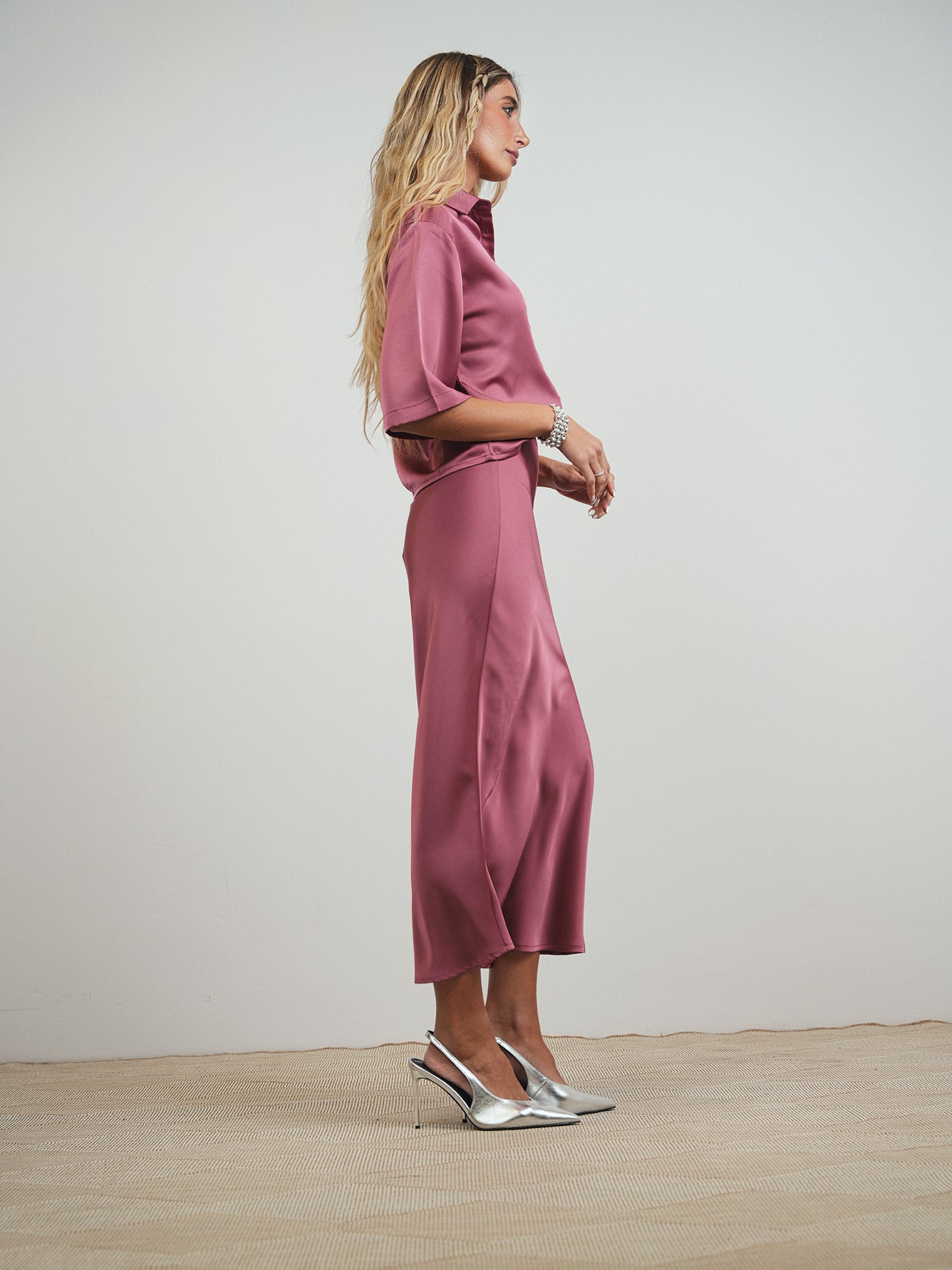 Elastic Waist Slip Skirt